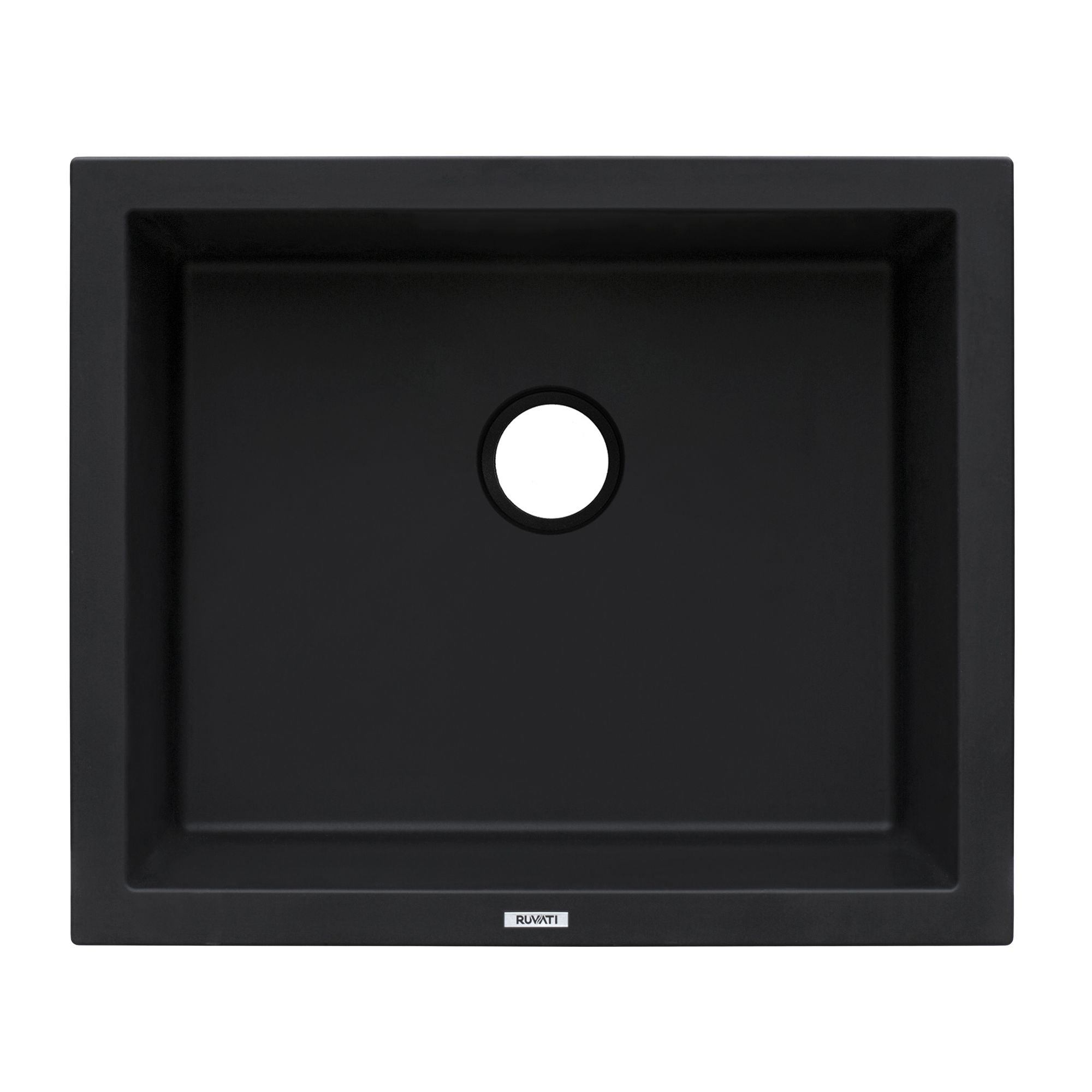 Ruvati epiGranite 21" Rectangle Granite Composite Workstation Bar/Prep Sink, Midnight Black, RVG2021BK Product Image