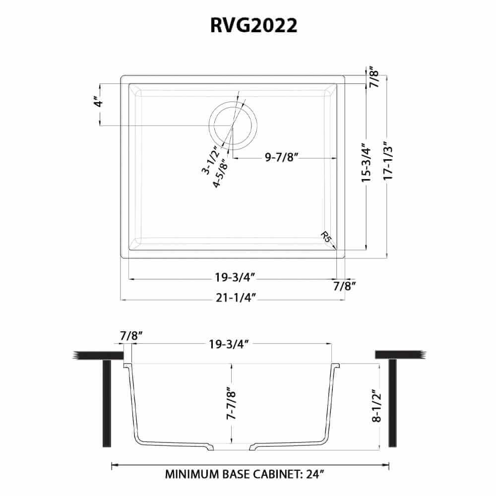Alternate Image for Ruvati epiGranite 21 x 17 inch Granite Composite Undermount Single Bowl Wet Bar Prep Sink, Arctic White, RVG2022WH