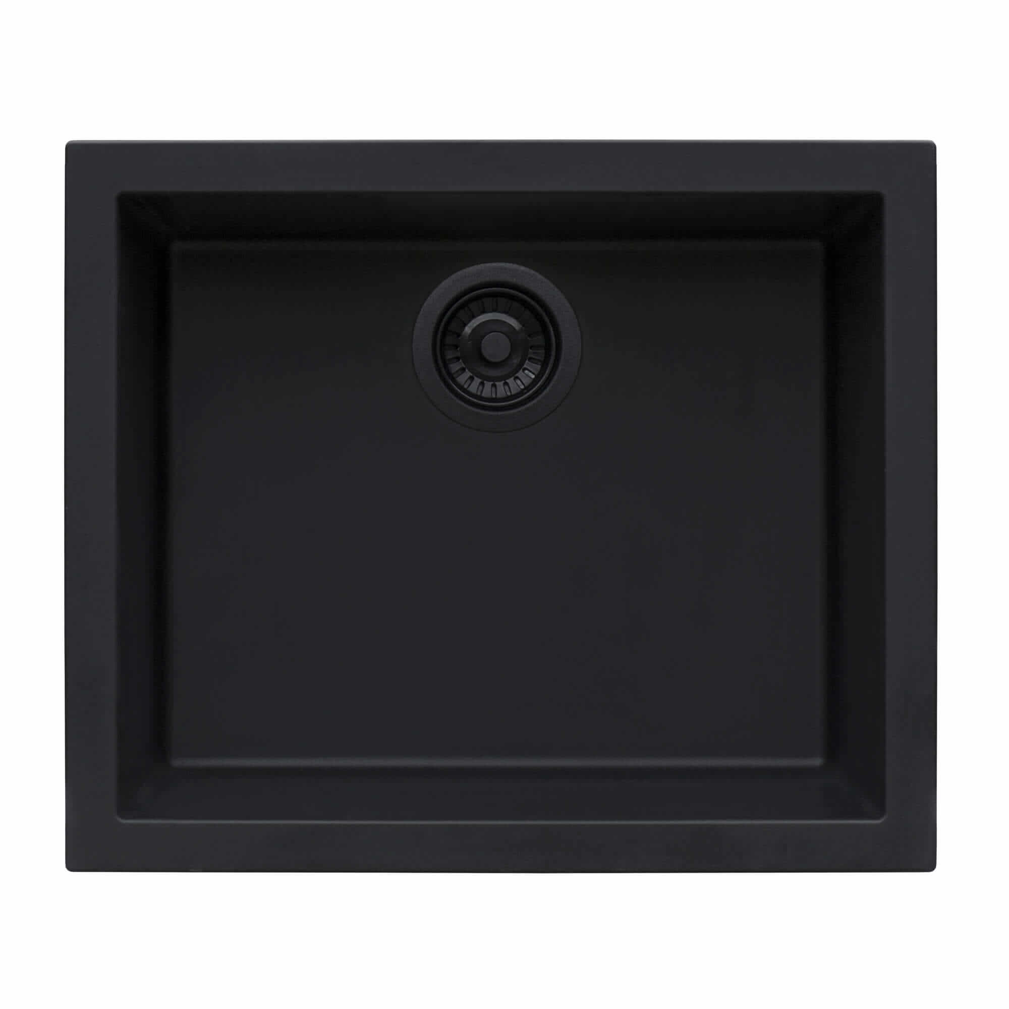Alternate Image for Ruvati epiGranite 23 x 17 inch Granite Composite Undermount Single Bowl Kitchen Sink, Midnight Black, RVG2023BK