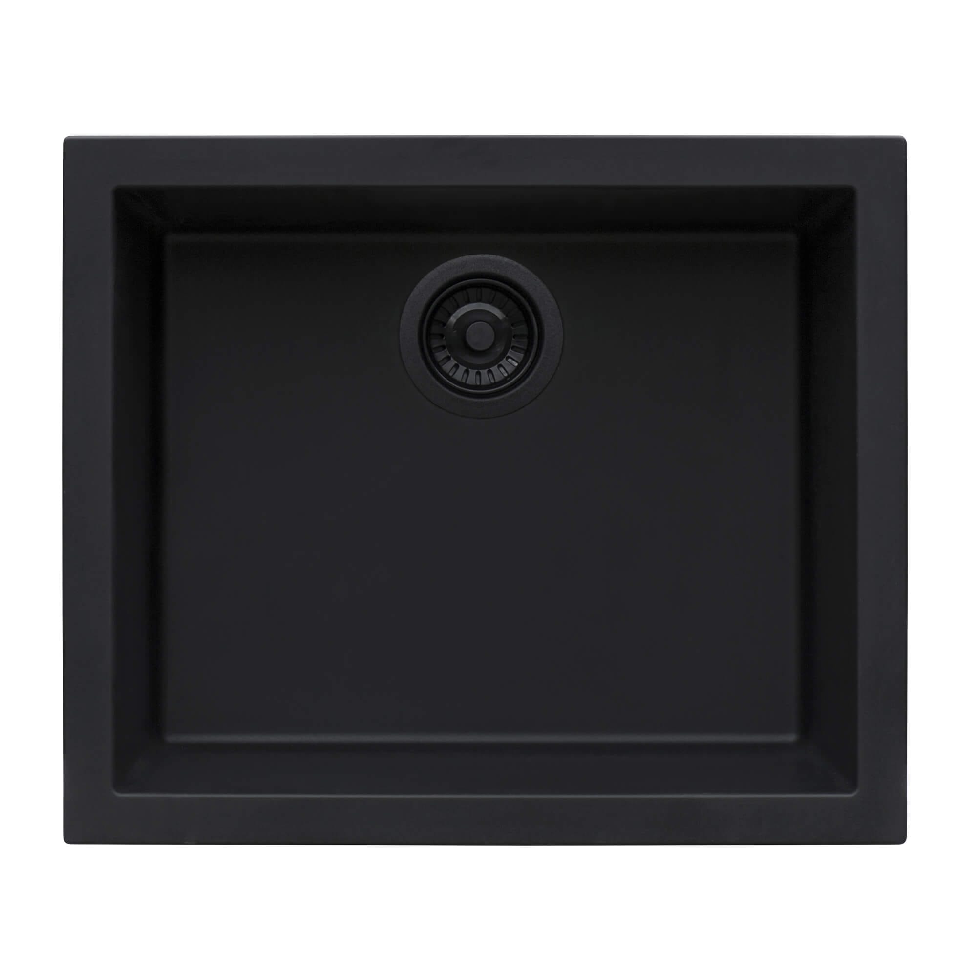 Alternate Image for Ruvati epiGranite 21 x 17 inch Granite Composite Undermount Single Bowl Wet Bar Prep Sink, Midnight Black, RVG2022BK