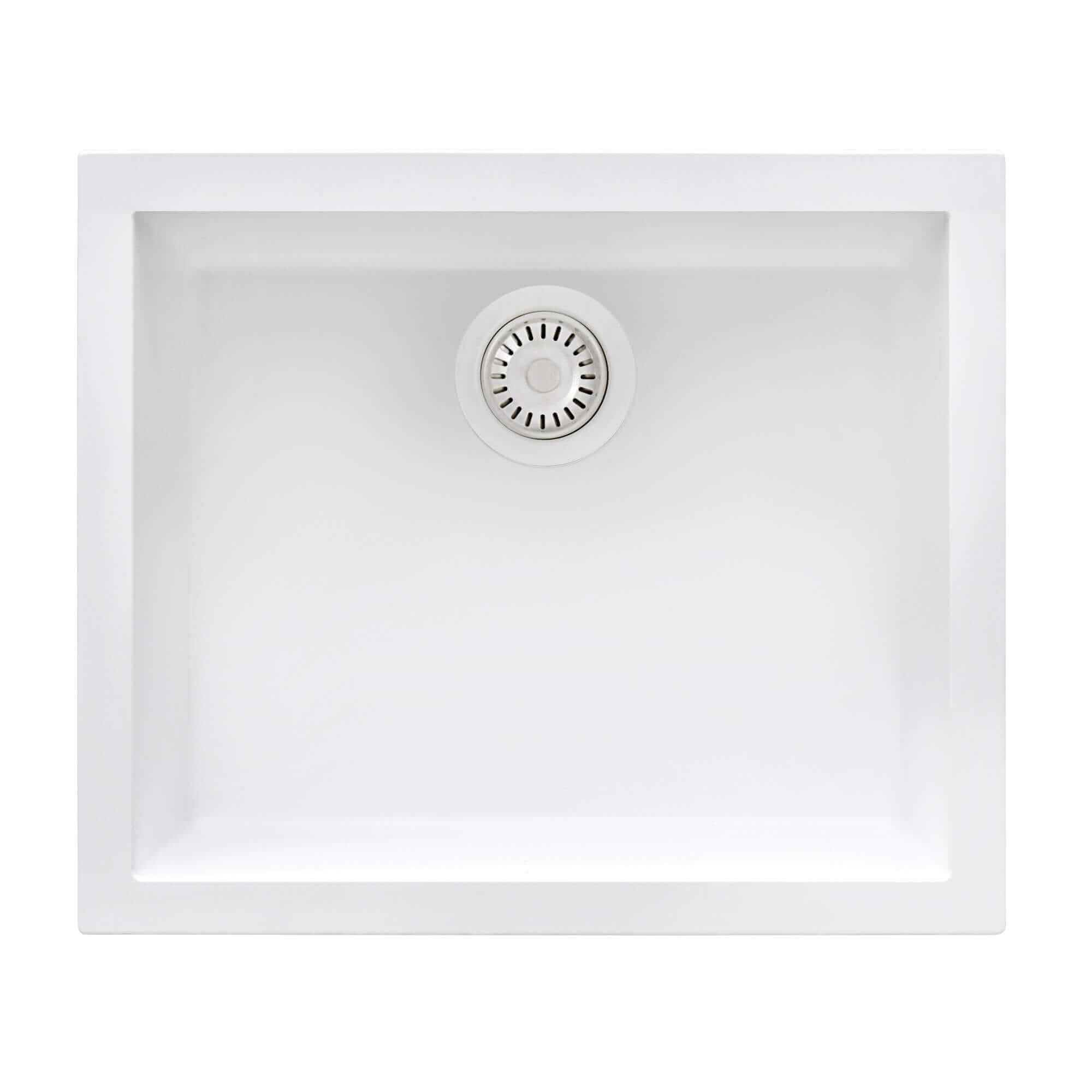 Alternate Image for Ruvati epiGranite 23 x 17 inch Granite Composite Undermount Single Bowl Kitchen Sink, Arctic White, RVG2023WH