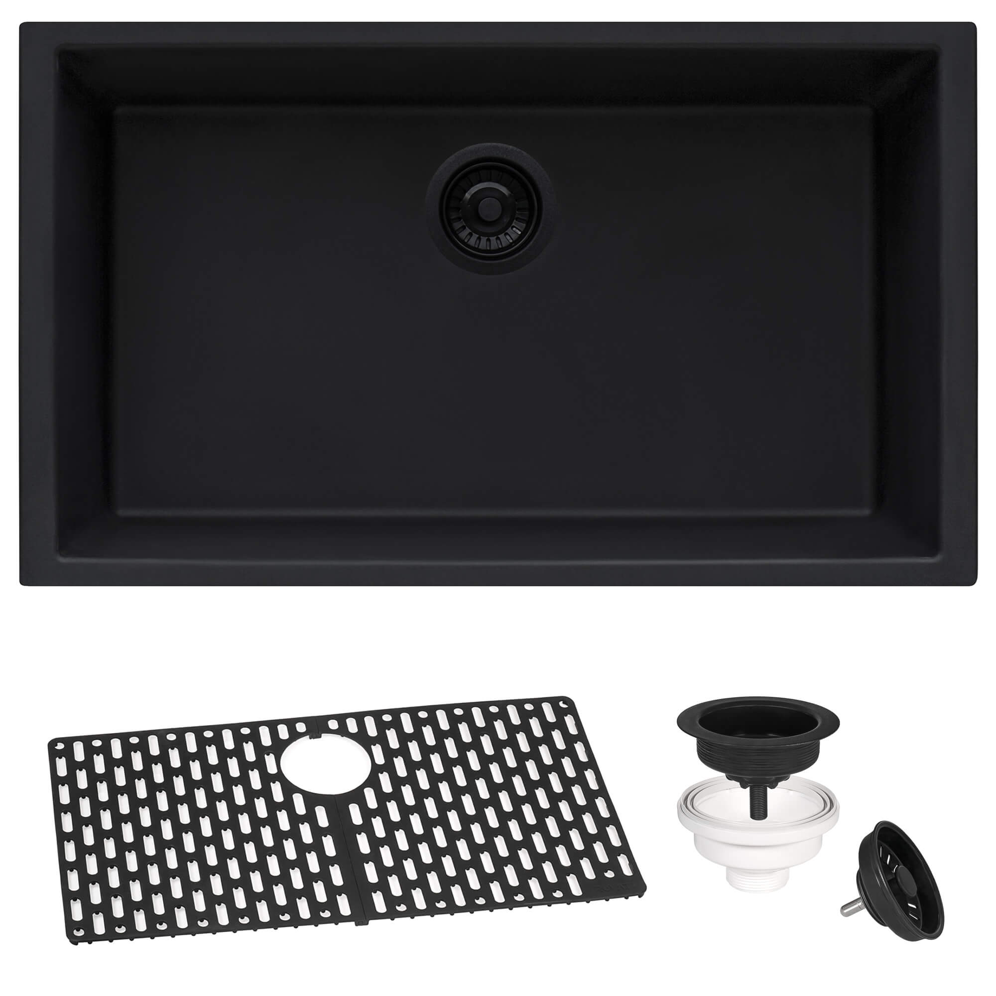 Alternative View of Ruvati epiGranite 30" Undermount Granite Composite Kitchen Sink, Midnight Black, RVG2030BK