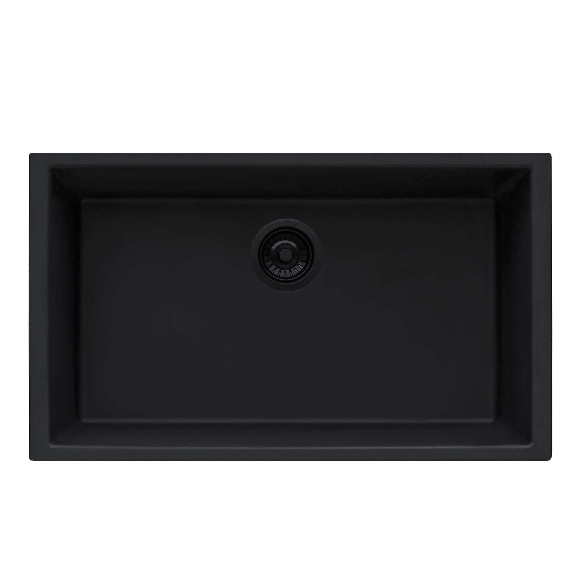 Alternate Image for Ruvati epiGranite 30" Undermount Granite Composite Kitchen Sink, Midnight Black, RVG2030BK