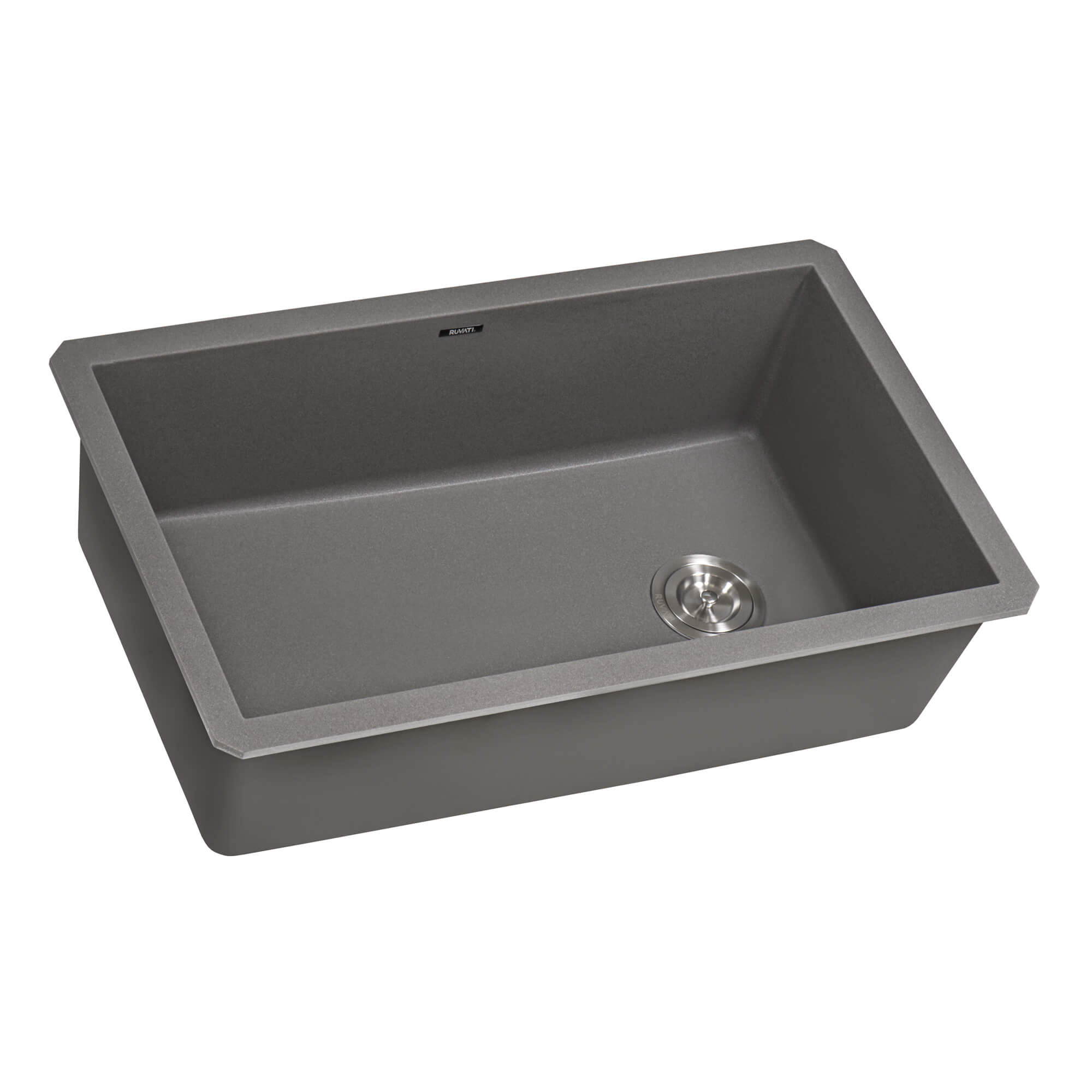 Alternate Image for Ruvati epiGranite 32" Undermount Granite Composite Kitchen Sink, Urban Gray, RVG2033GR