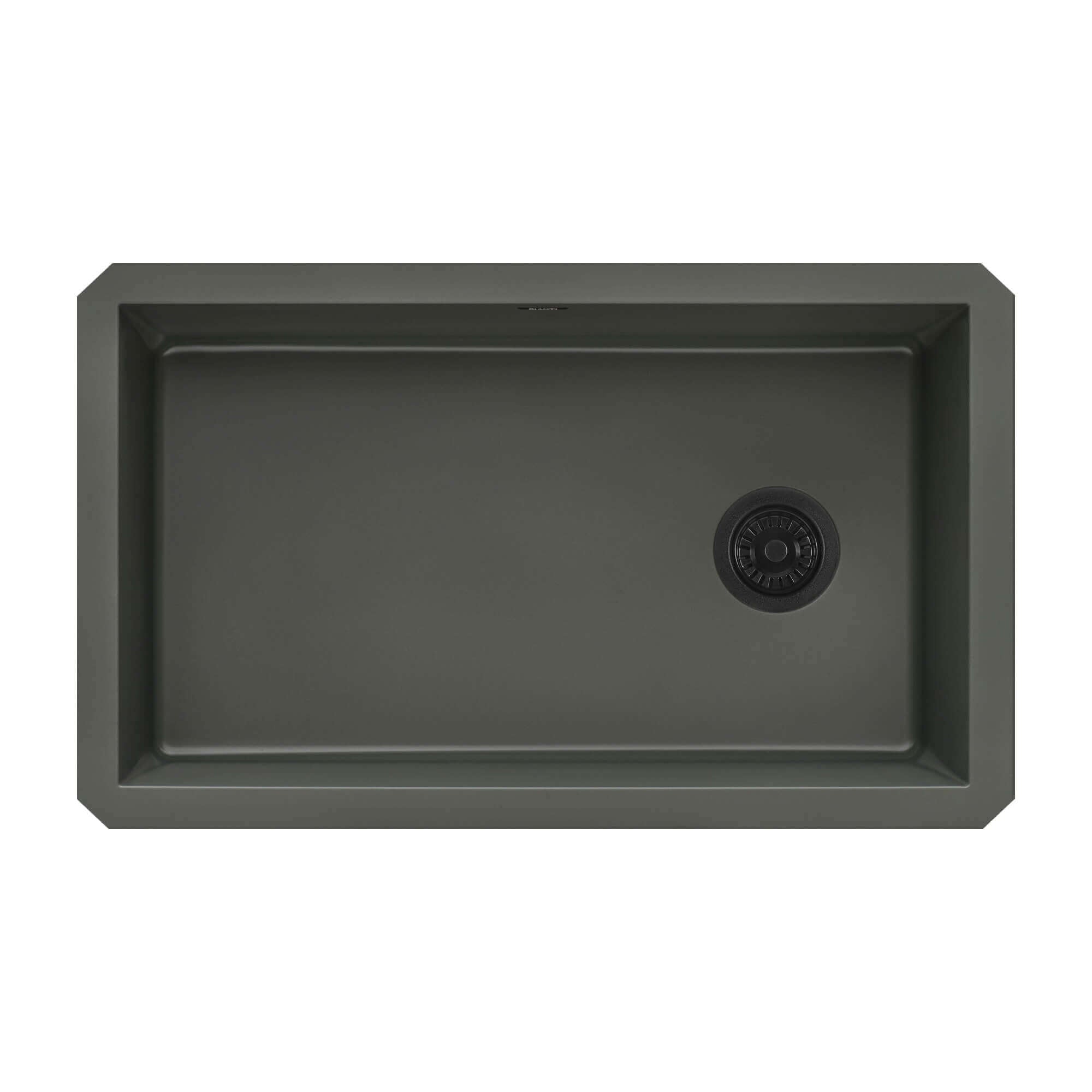Alternate Image for Ruvati 32 x 19 inch epiGranite Undermount Granite Composite Single Bowl Kitchen Sink, Juniper Green, RVG2033RN