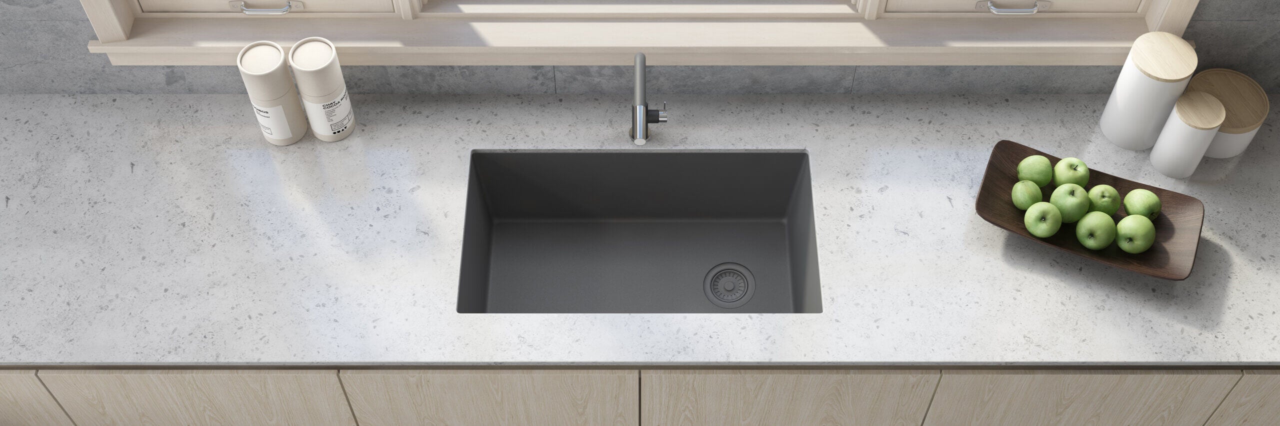 Ruvati epiGranite 32" Undermount Granite Composite Kitchen Sink, Urban Gray, RVG2033UG Product Image