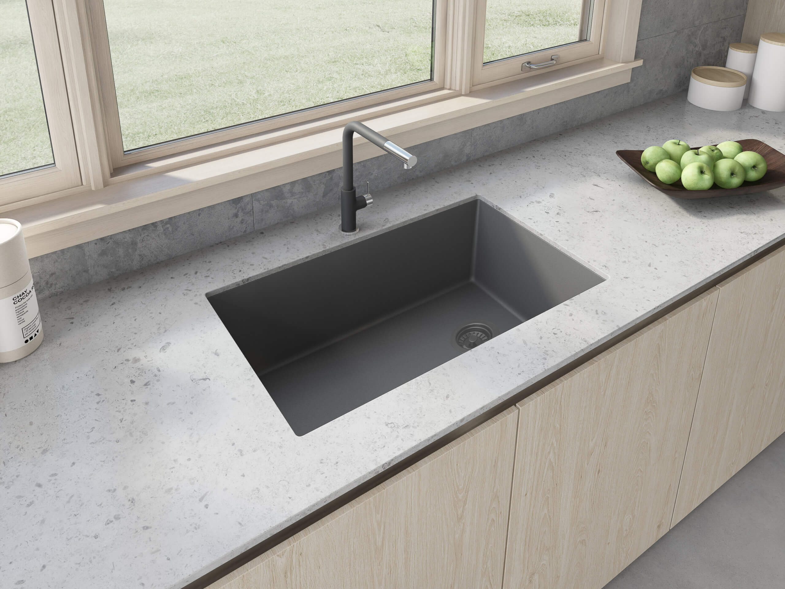 Ruvati epiGranite 32" Undermount Granite Composite Kitchen Sink, Urban Gray, RVG2033UG Product Image