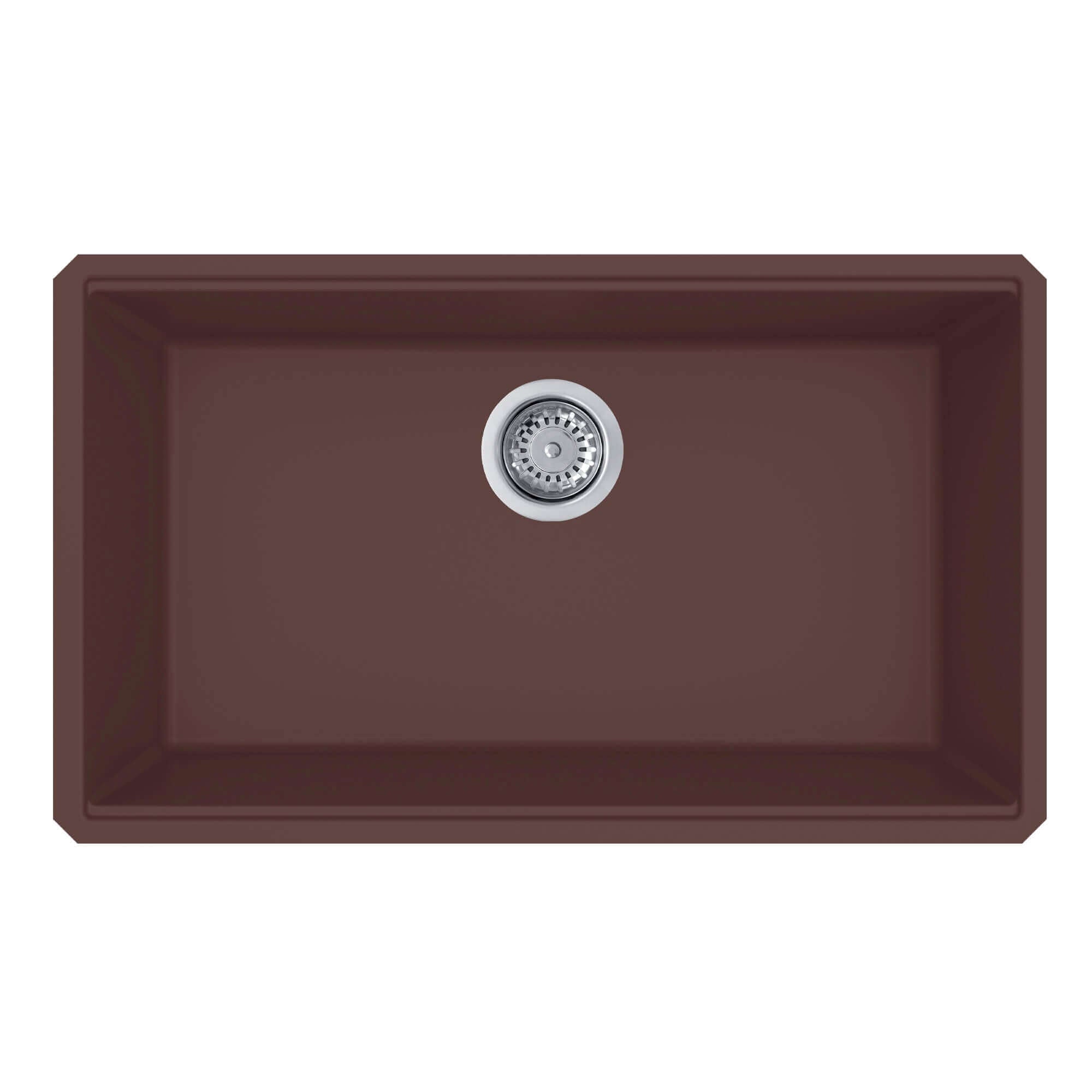 Alternate Image for Ruvati epiGranite 33 x 19 inch Granite Composite Undermount Single Bowl Kitchen Sink, Espresso Brown, RVG2080ES