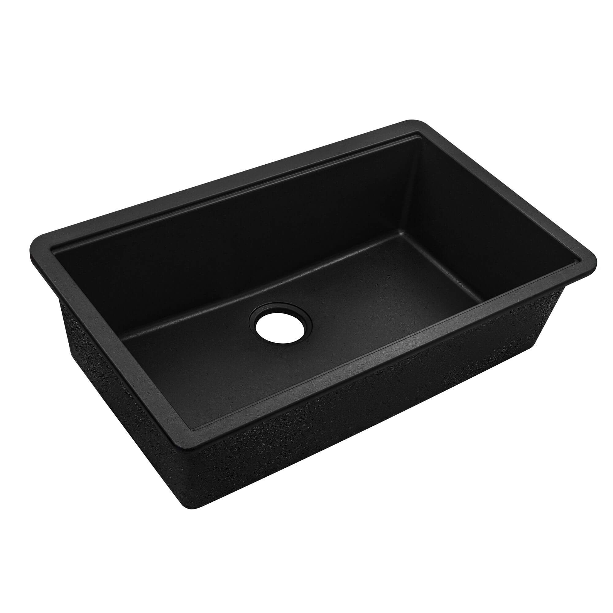 Ruvati epiGranite 33" Undermount Granite Composite Workstation Kitchen Sink, Midnight Black, RVG2083BK Product Image