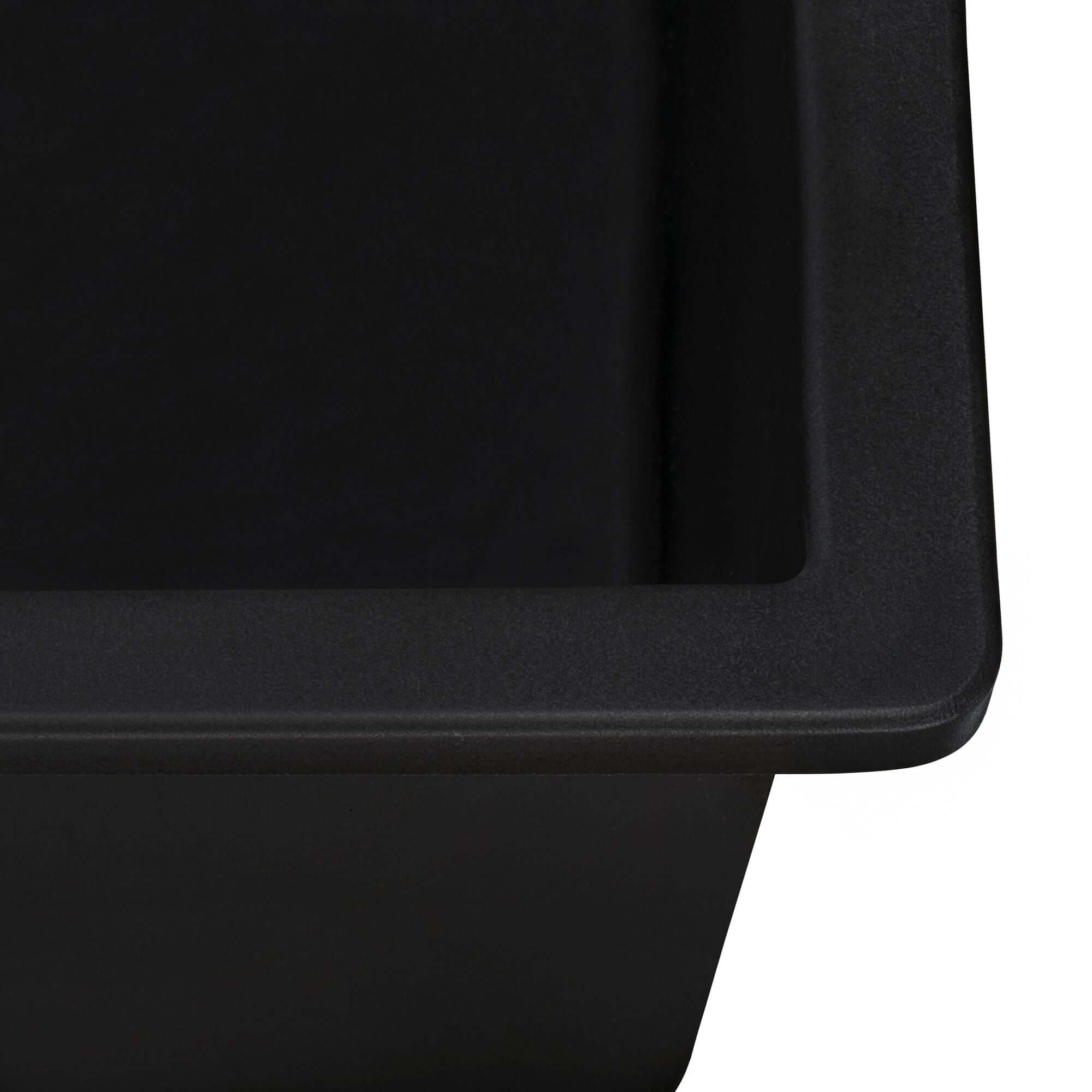 Ruvati epiGranite 33" Undermount Granite Composite Workstation Kitchen Sink, Midnight Black, RVG2083BK Product Image