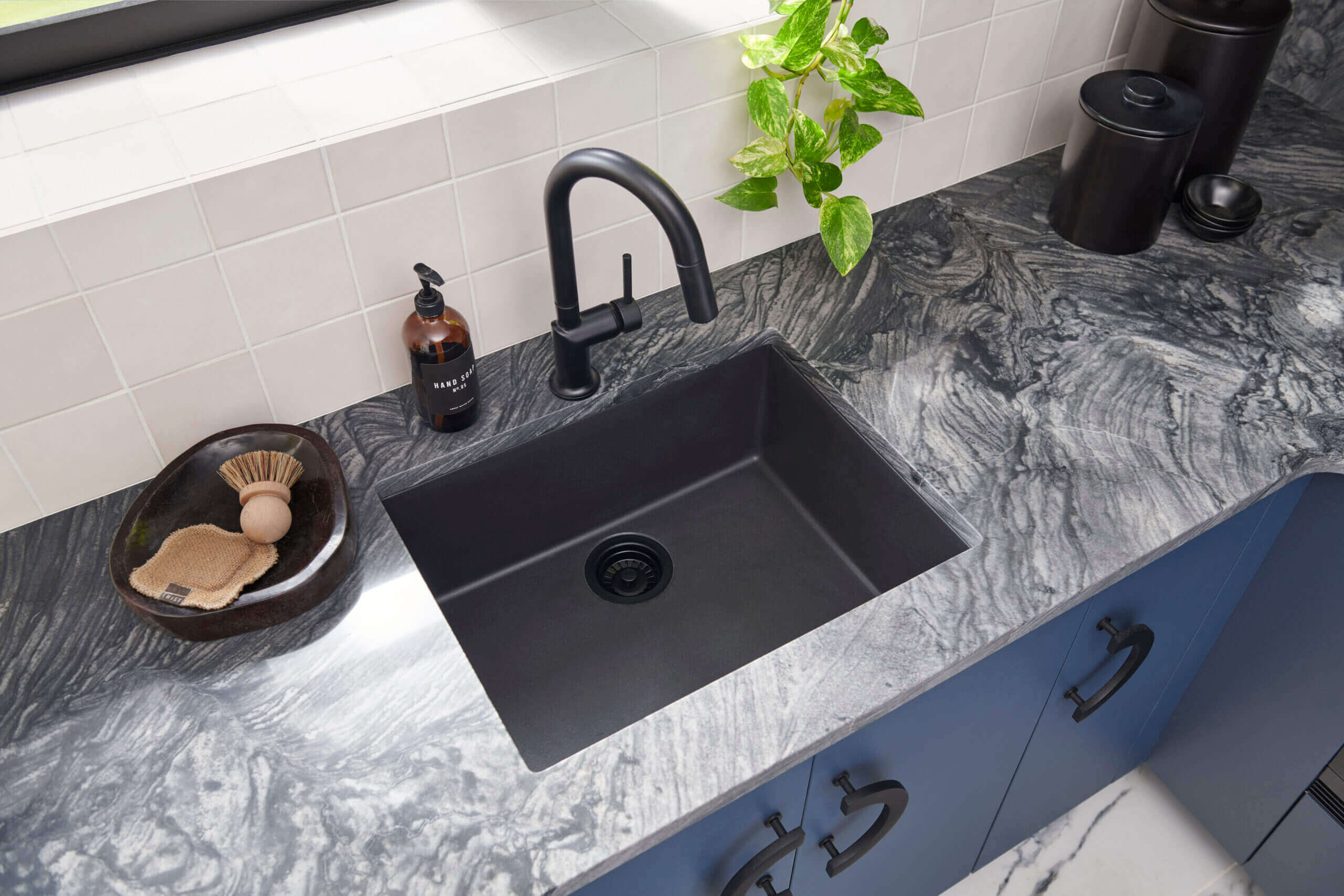 Alternate Image for Ruvati epiStage 33" Undermount Granite Composite Workstation Kitchen Sink, Midnight Black, RVG2302BK