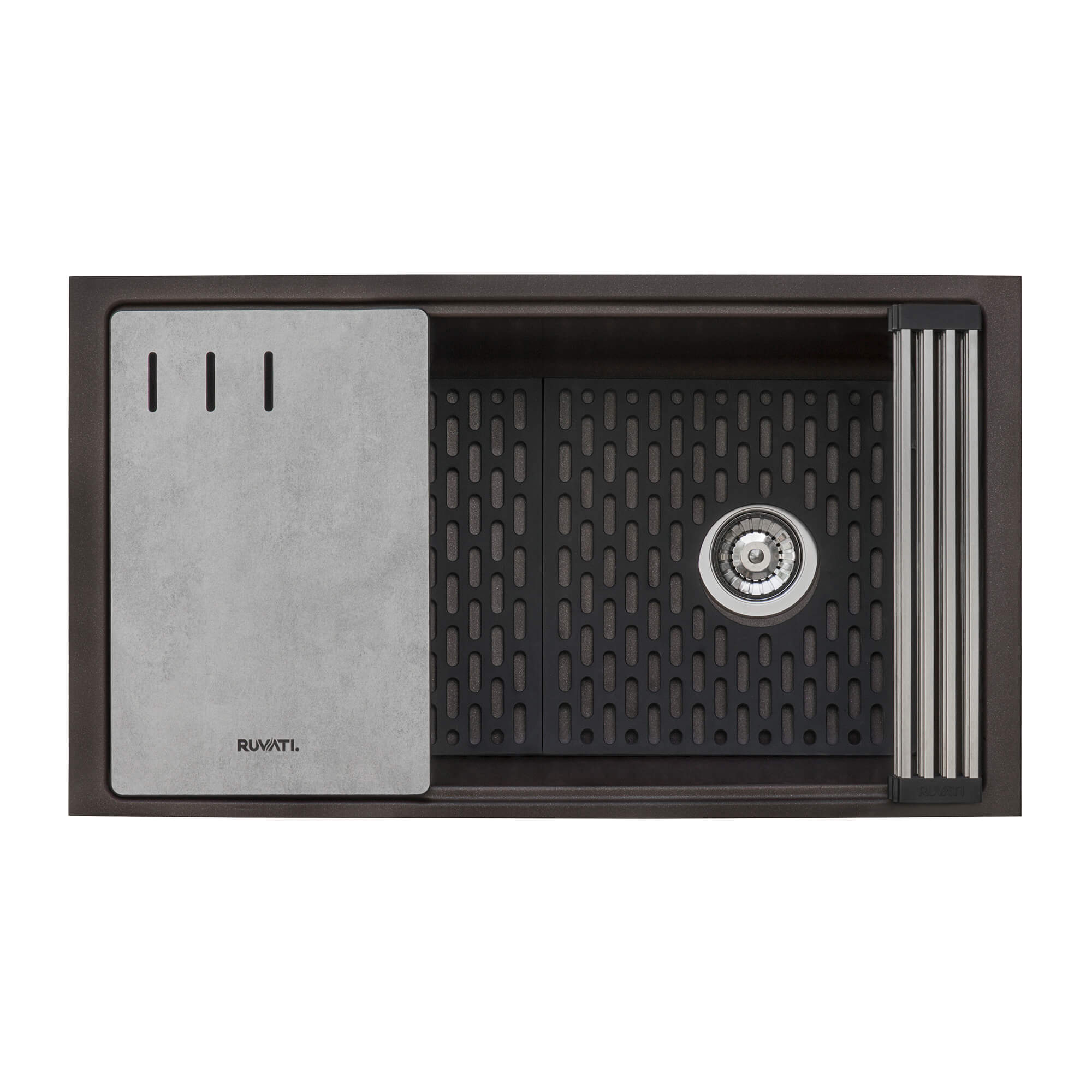 Alternate Image for Ruvati epiStage 33" Undermount Granite Composite Workstation Kitchen Sink, Espresso, RVG2302ES