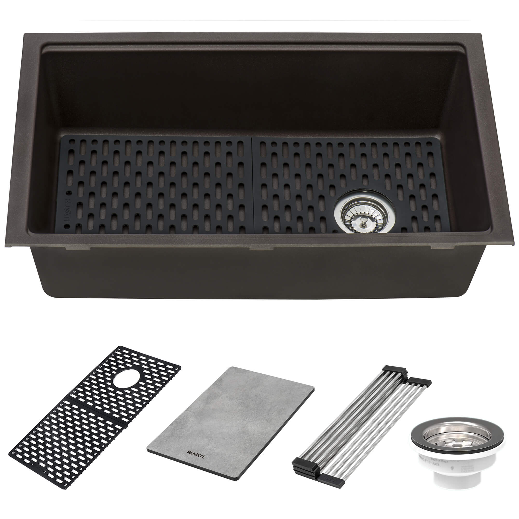 Alternate Image for Ruvati epiStage 33" Undermount Granite Composite Workstation Kitchen Sink, Espresso, RVG2302ES