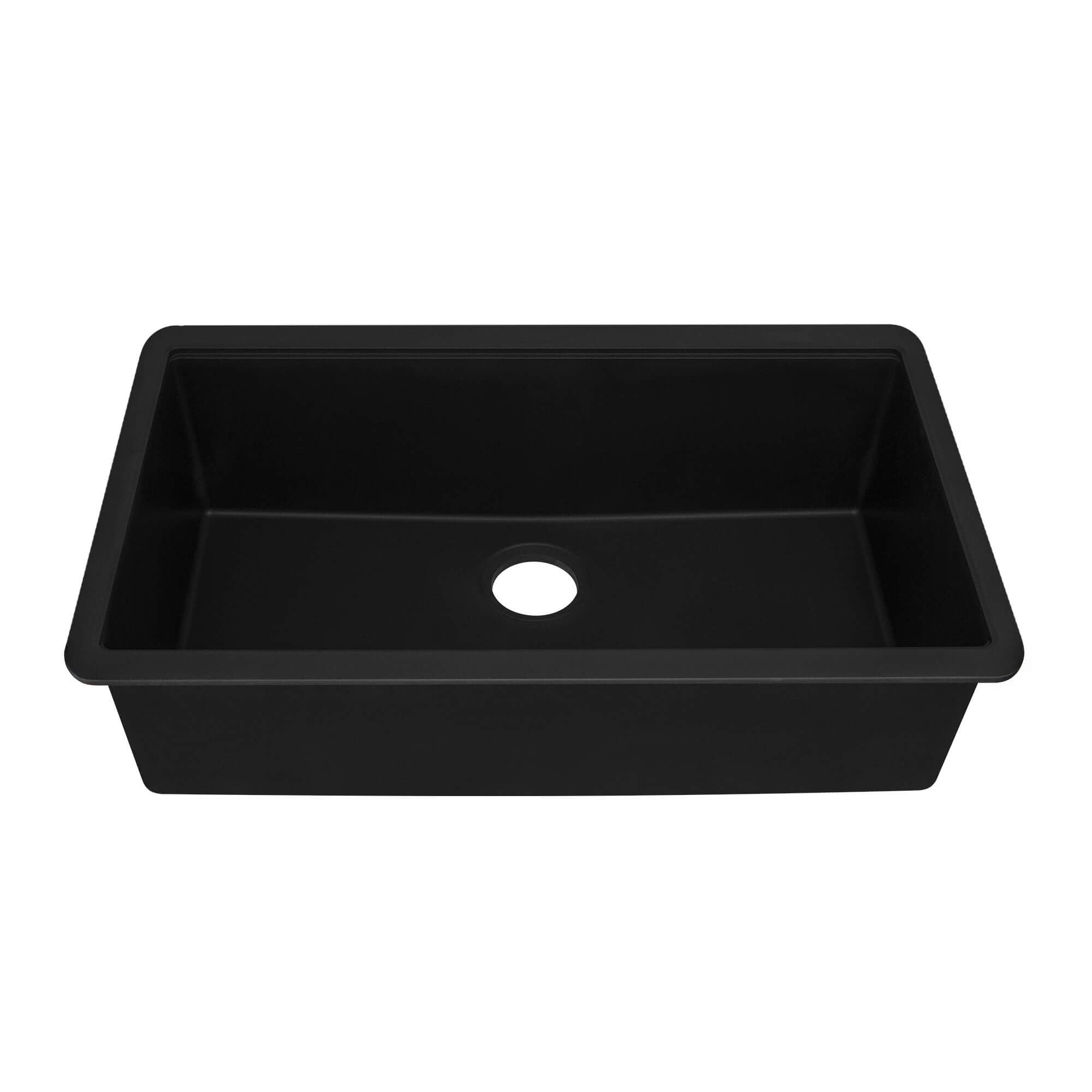 Ruvati epiGranite 33" Undermount Granite Composite Workstation Kitchen Sink, Matte Black, RVG2303BK Product Image
