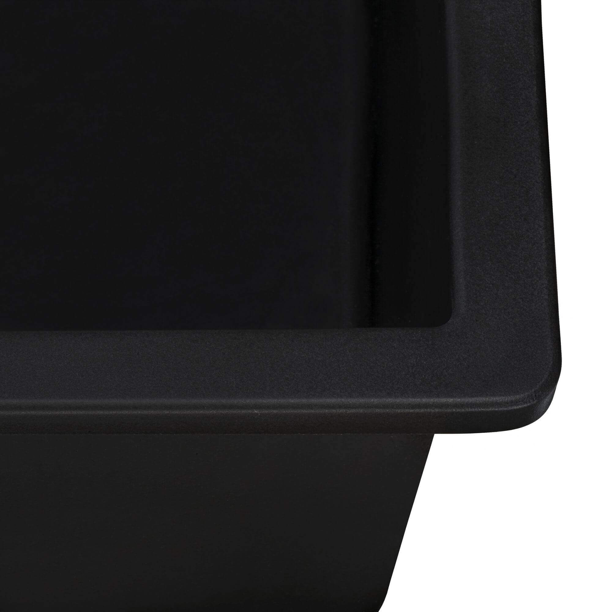 Ruvati epiGranite 33" Undermount Granite Composite Workstation Kitchen Sink, Matte Black, RVG2303BK Product Image