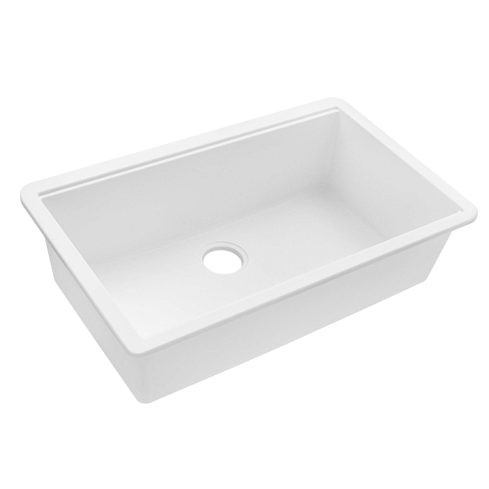 Ruvati epiGranite 33" Undermount Granite Composite Workstation Kitchen Sink, Arctic White Matte, RVG2303WH Product Image