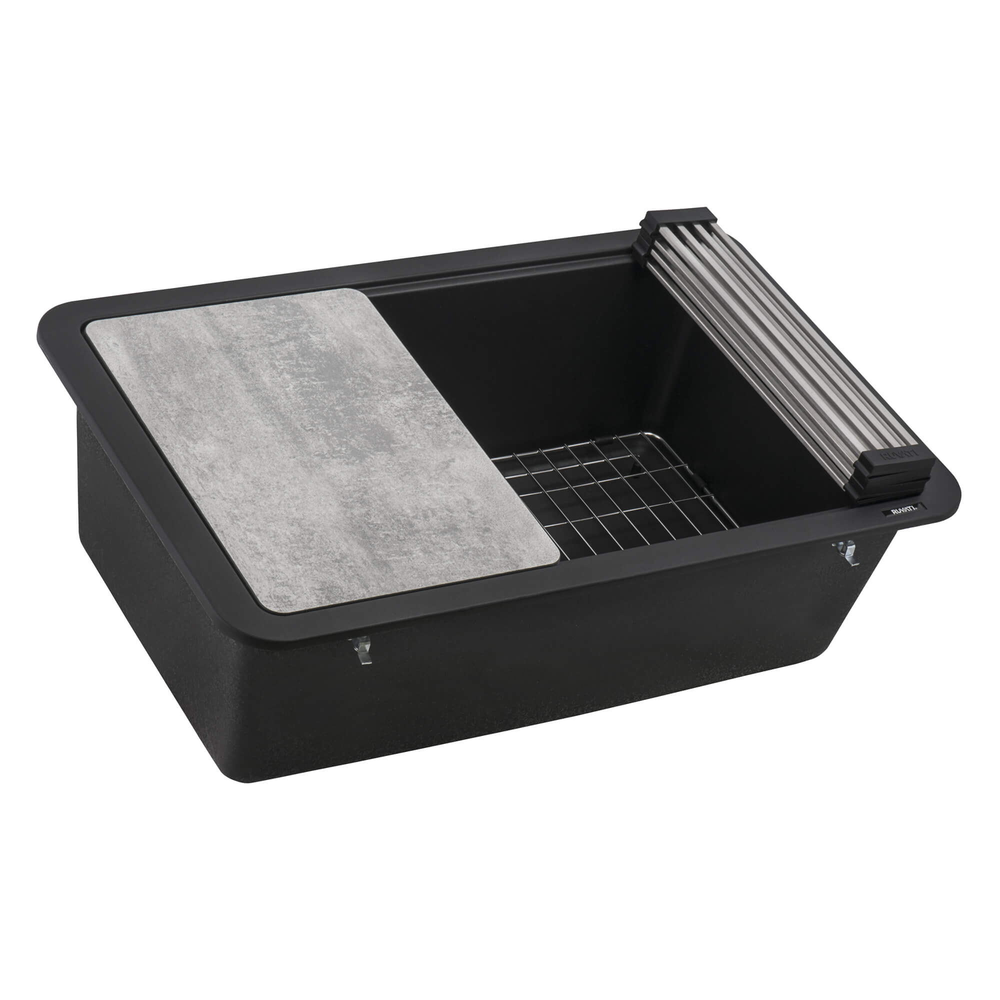 Alternate Image for Ruvati epiStage 30" Granite Composite Workstation Kitchen Sink, Midnight Black, RVG2310BK