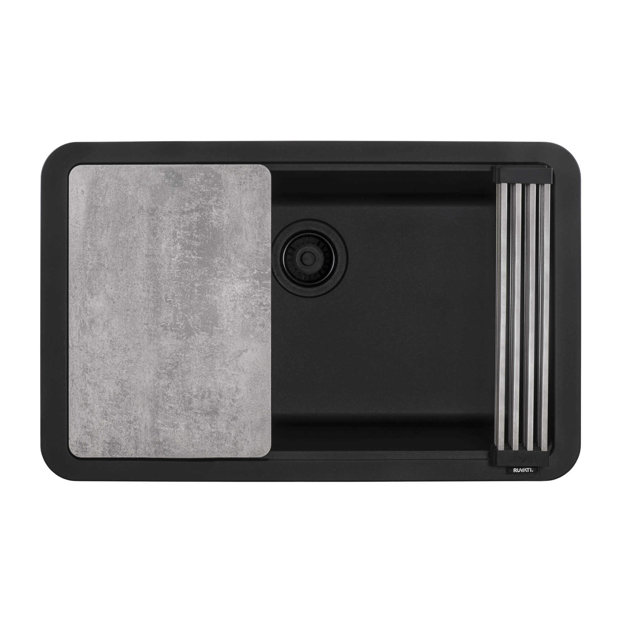 Alternate Image for Ruvati epiStage 30" Granite Composite Workstation Kitchen Sink, Midnight Black, RVG2310BK