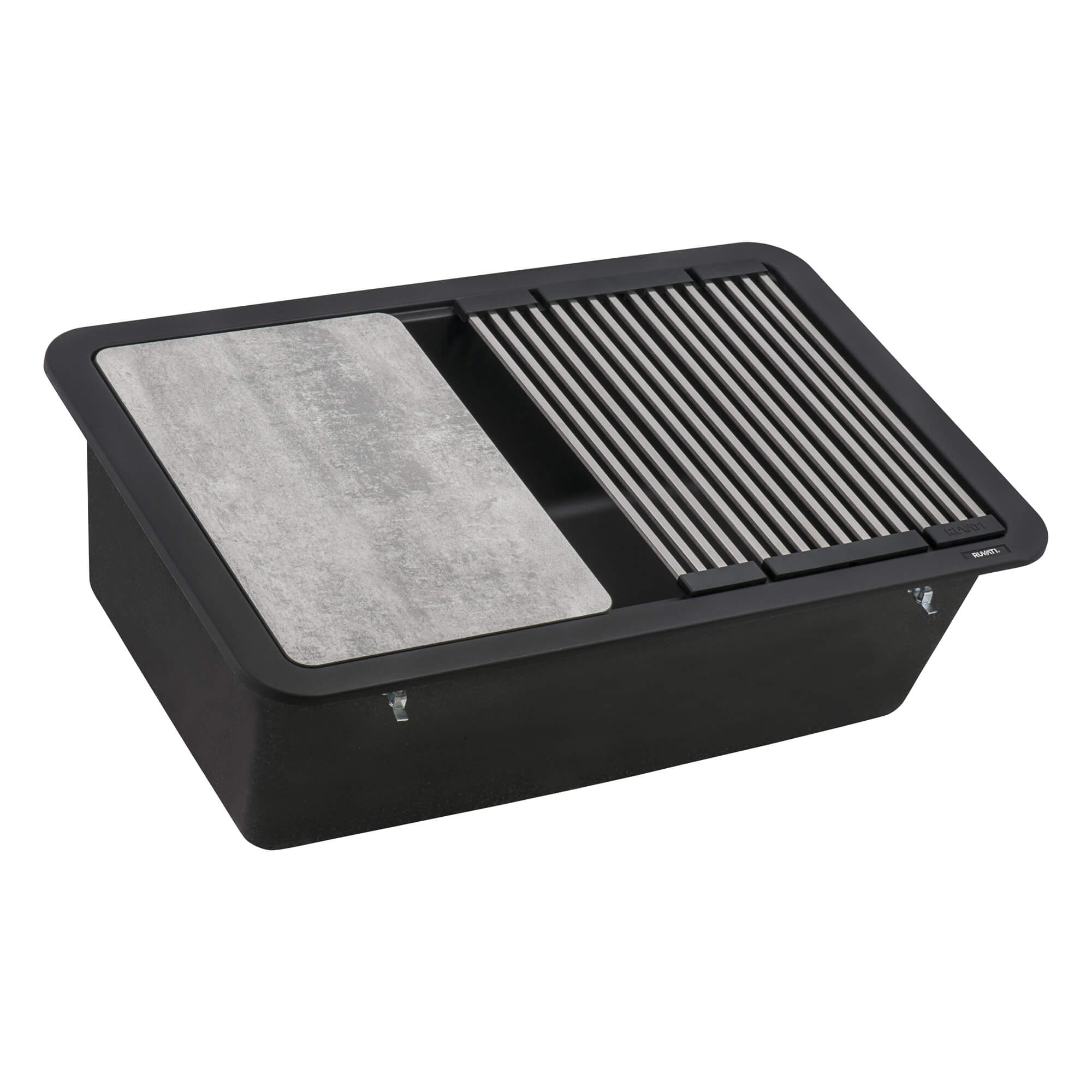 Alternate Image for Ruvati epiStage 30" Granite Composite Workstation Kitchen Sink, Midnight Black, RVG2310BK