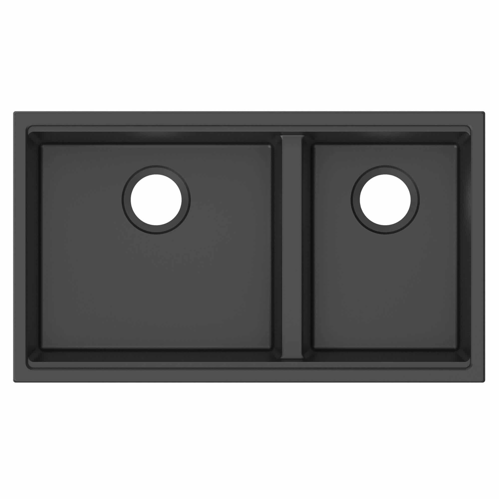 Alternate Image for Ruvati 33-inch epiRock Workstation Charcoal Black Double Bowl Undermount Kitchen Sink, Composite, RVG2327CK