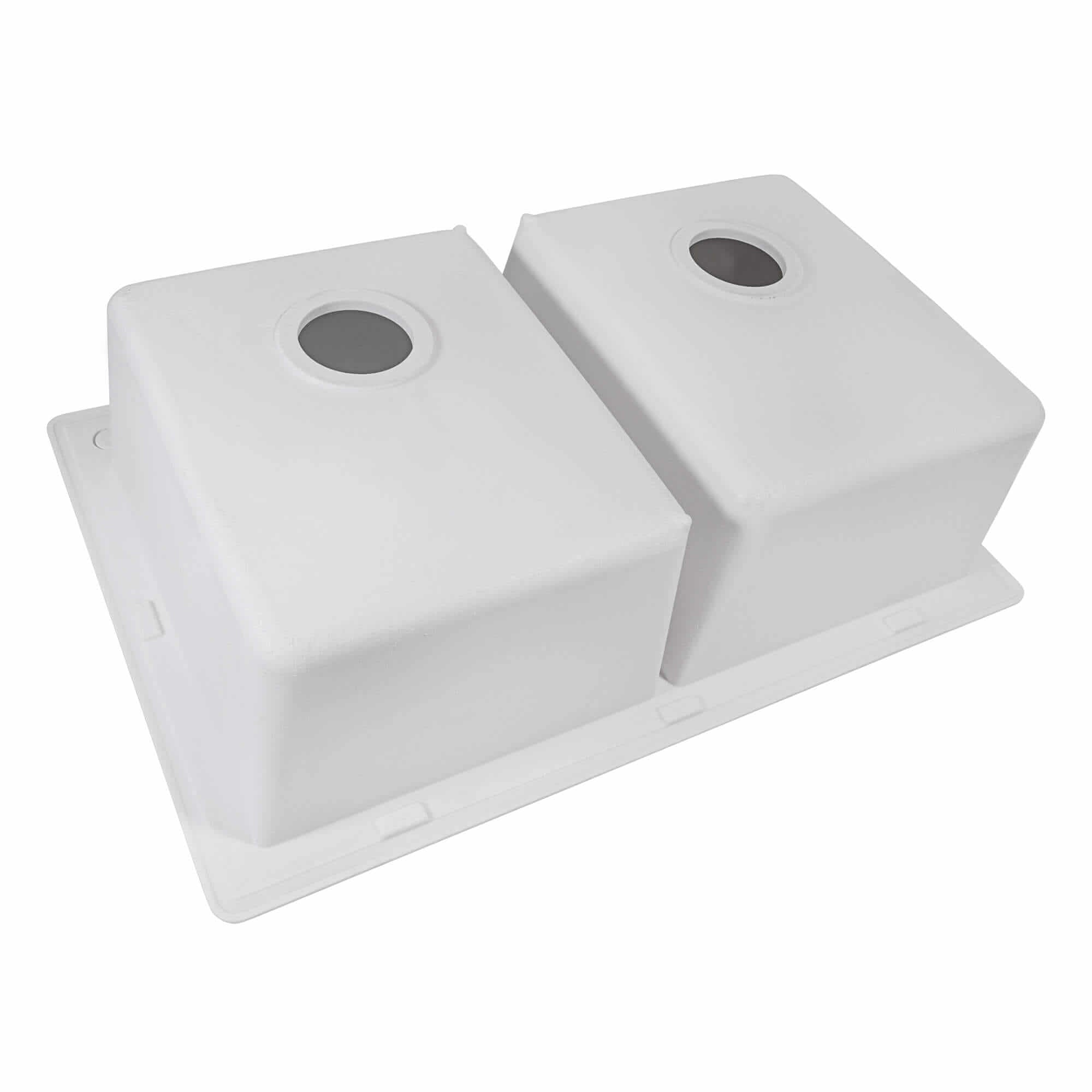 Alternate Image for Ruvati epiGranite 32 x 19 inch Granite Composite Undermount Double Bowl Kitchen Sink, Arctic White, RVG2388WH