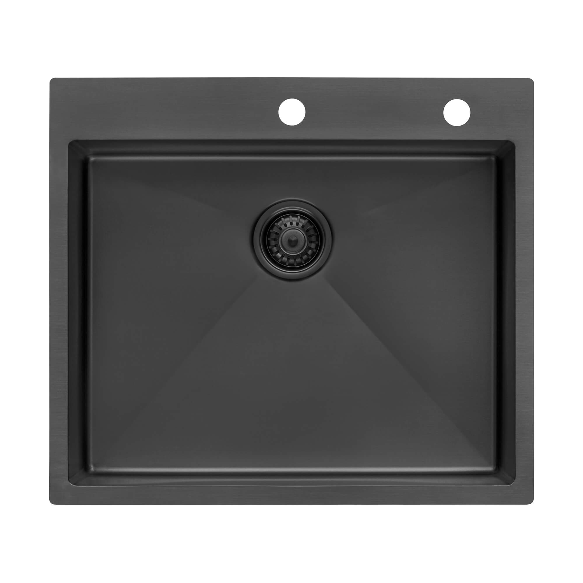 Alternate Image for Ruvati Terraza 25" Drop-in Topmount Stainless Steel Kitchen Sink, Gunmetal Matte Black, 16 Gauge, RVH5007BL