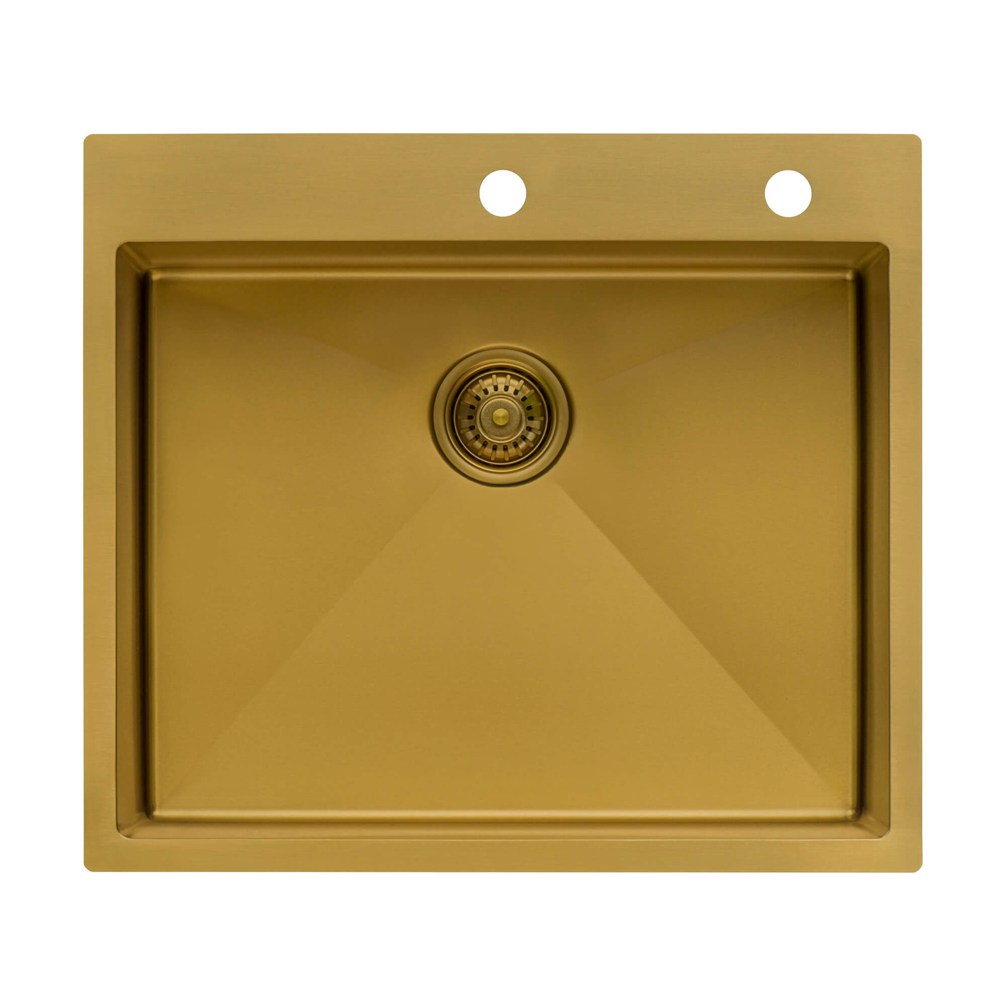 Alternate Image for Ruvati Terraza 25" Drop-in Topmount Stainless Steel Kitchen Sink, Matte Gold Brass Tone, 16 Gauge, RVH5007GG