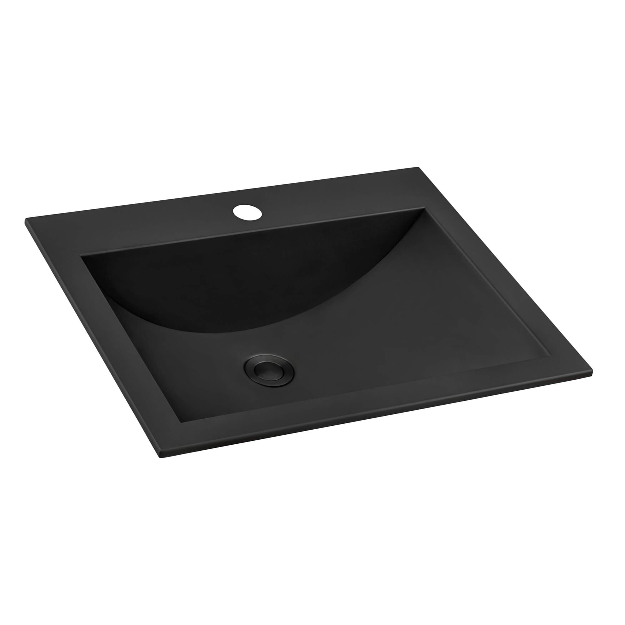 Alternative View of Ruvati Ariaso 21" Rectangle Drop In Stainless Steel Bathroom Sink, Gunmetal Matte Black, 16 Gauge, RVH5110BL