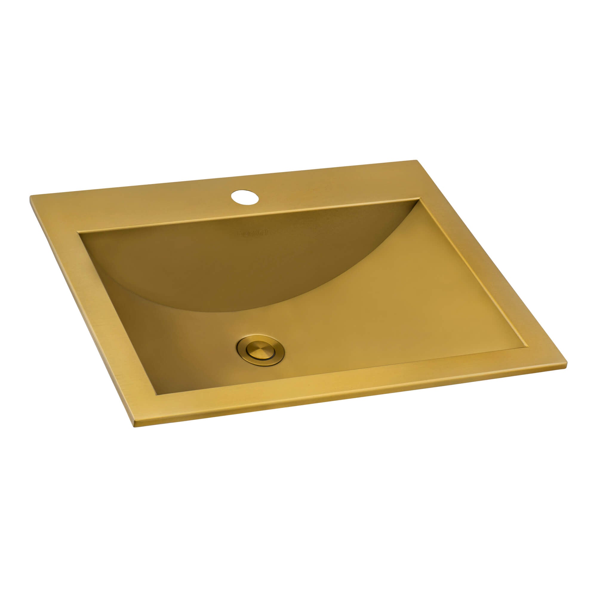 Alternative View of Ruvati Ariaso 21" Rectangle Drop In Stainless Steel Bathroom Sink, Brushed Gold Brass Tone, 16 Gauge, RVH5110GG