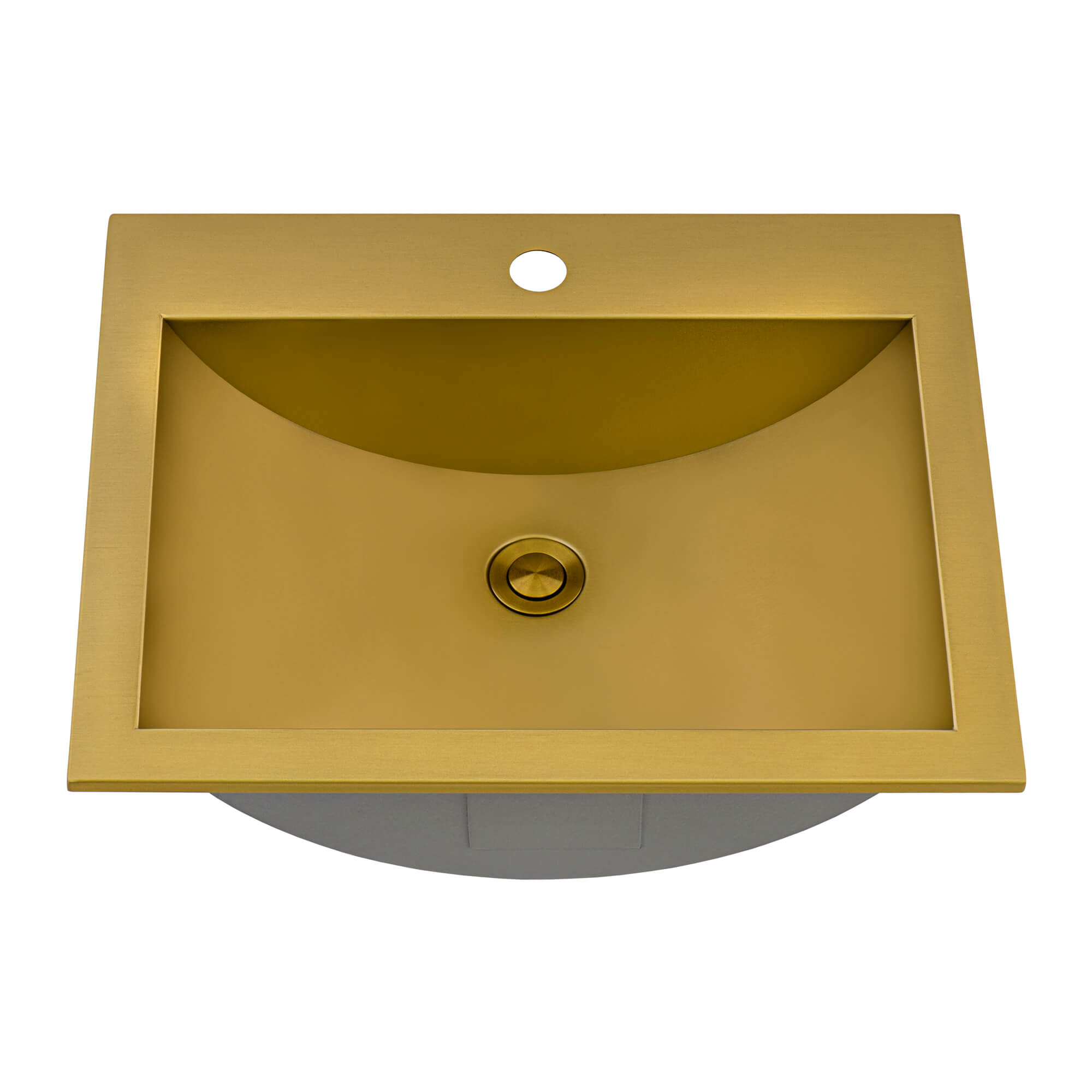 Alternate Image for Ruvati Ariaso 21" Rectangle Drop In Stainless Steel Bathroom Sink, Brushed Gold Brass Tone, 16 Gauge, RVH5110GG