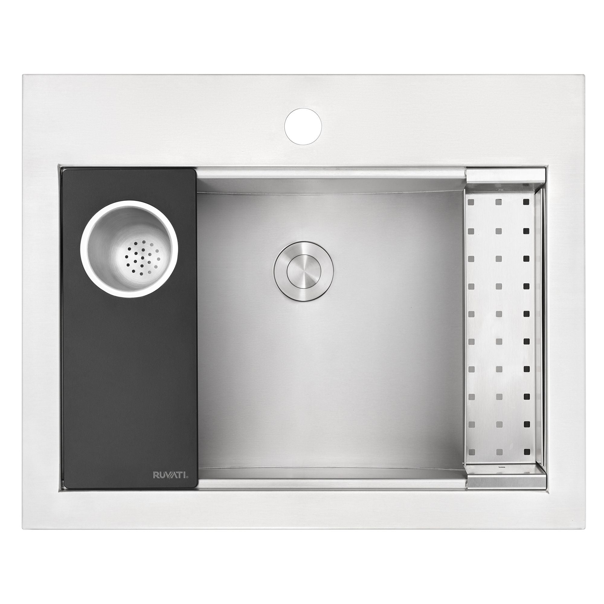 Ruvati Brenna 21" Rectangle Drop In Stainless Steel Workstation Bathroom Sink, RVH5521ST Product Image