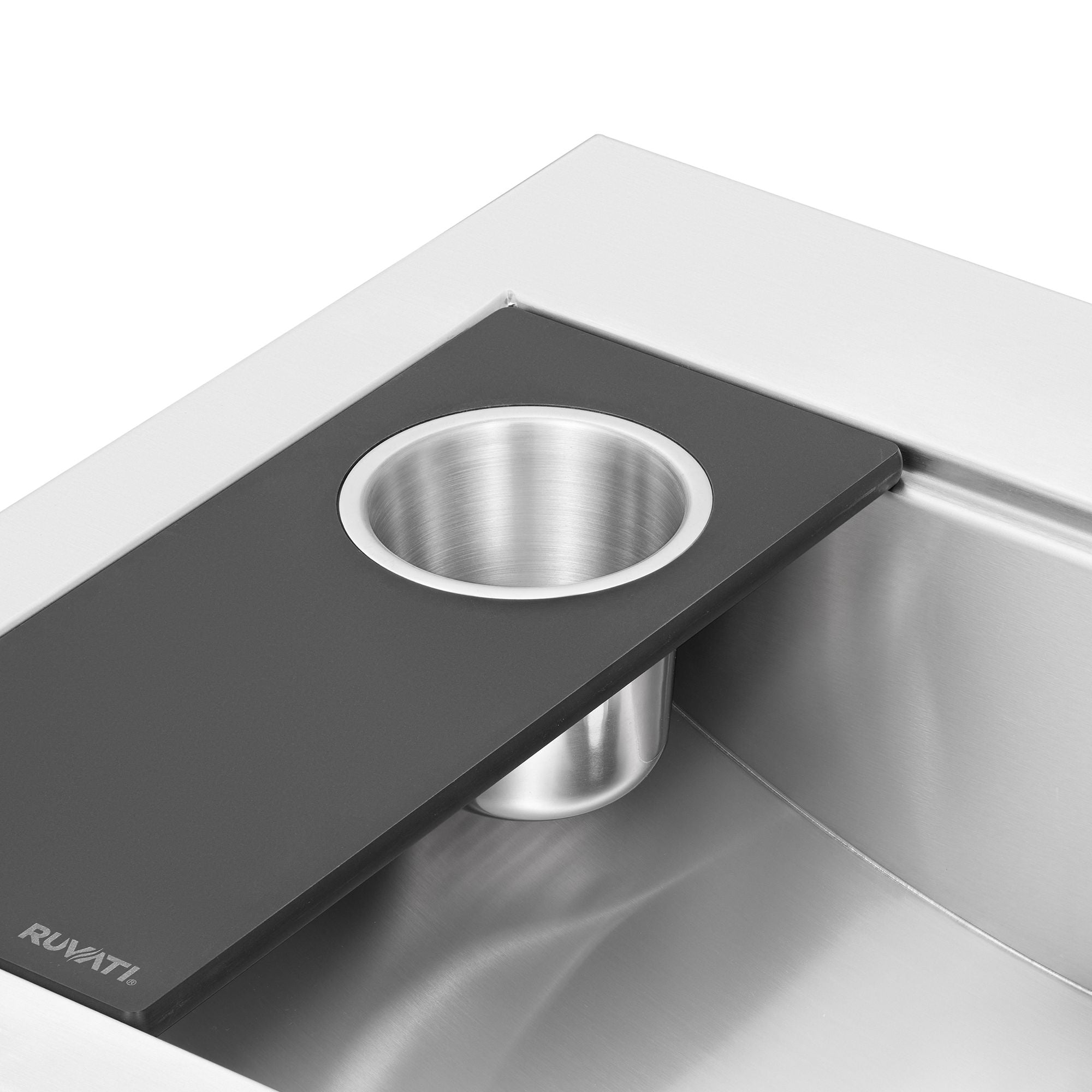 Ruvati Brenna 21" Rectangle Drop In Stainless Steel Workstation Bathroom Sink, RVH5521ST Product Image