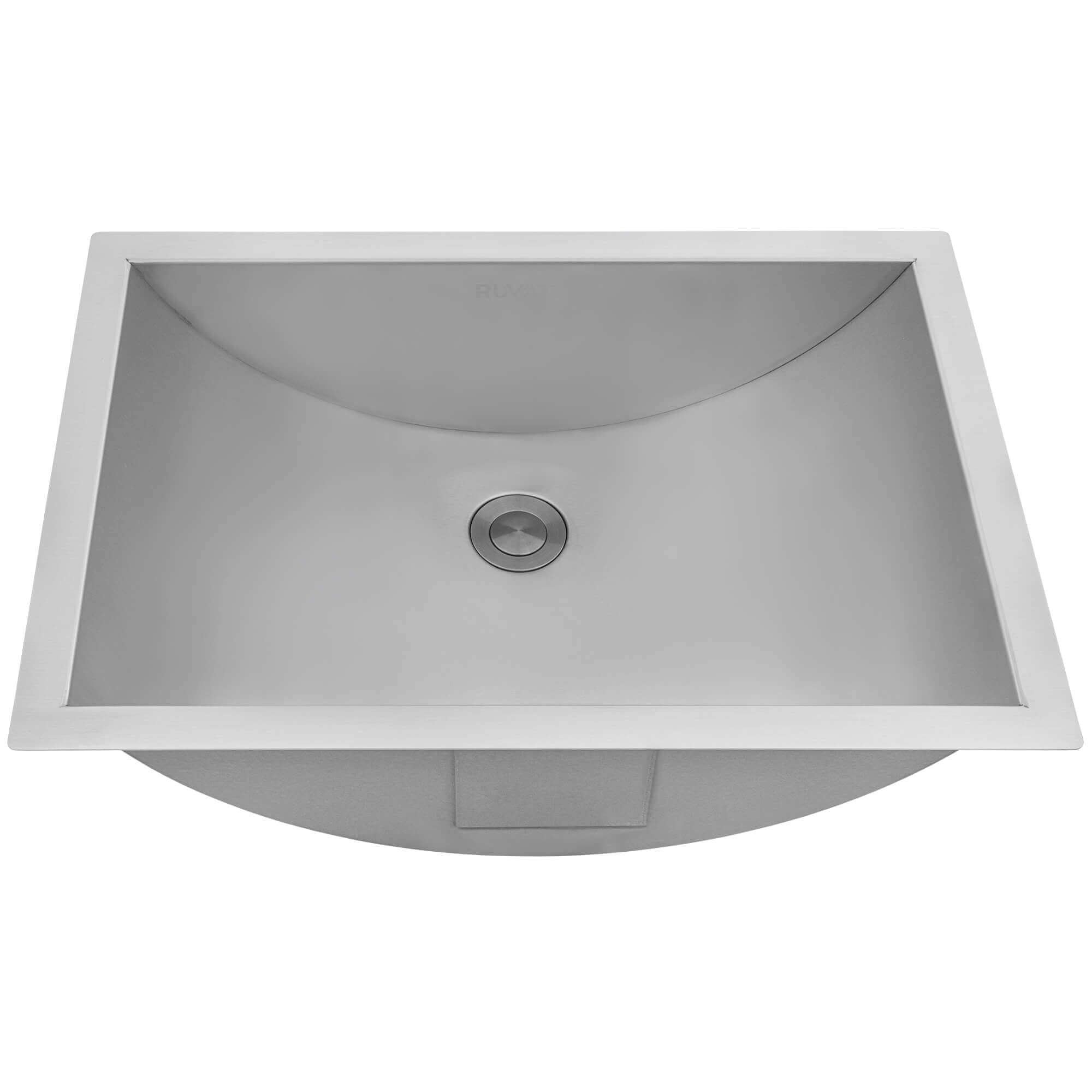 Alternate Image for Ruvati Ariaso 20" Rectangle Undermount Stainless Steel Bathroom Sink, 16 Gauge, RVH6110