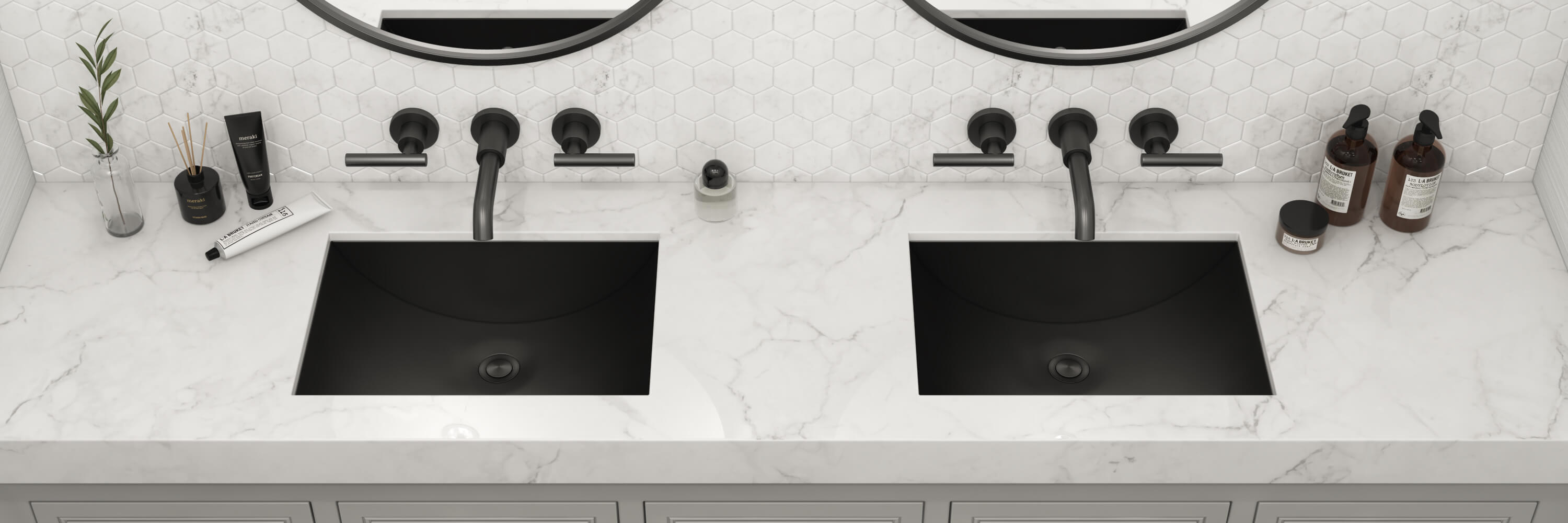 Alternate Image for Ruvati Ariaso 18" Rectangle Undermount Stainless Steel Bathroom Sink, Gunmetal Matte Black, 16 Gauge, RVH6107BL