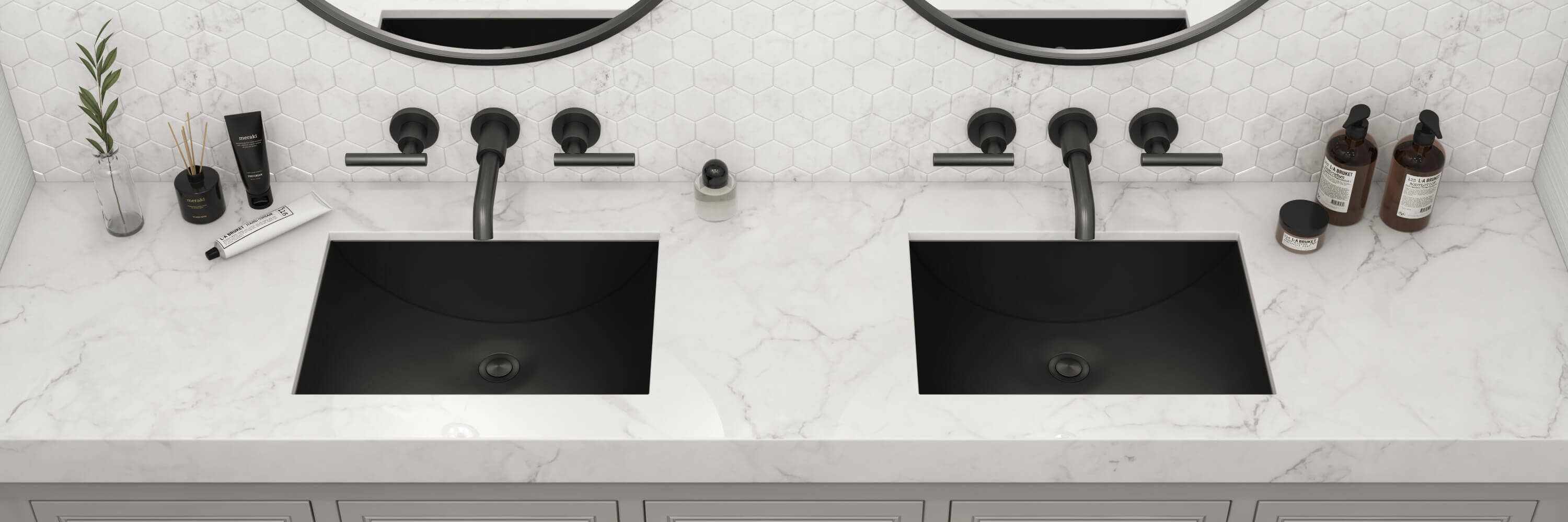 Alternate Image for Ruvati Ariaso 18" Rectangle Undermount Stainless Steel Bathroom Sink, Gunmetal Matte Black, 16 Gauge, RVH6107BL