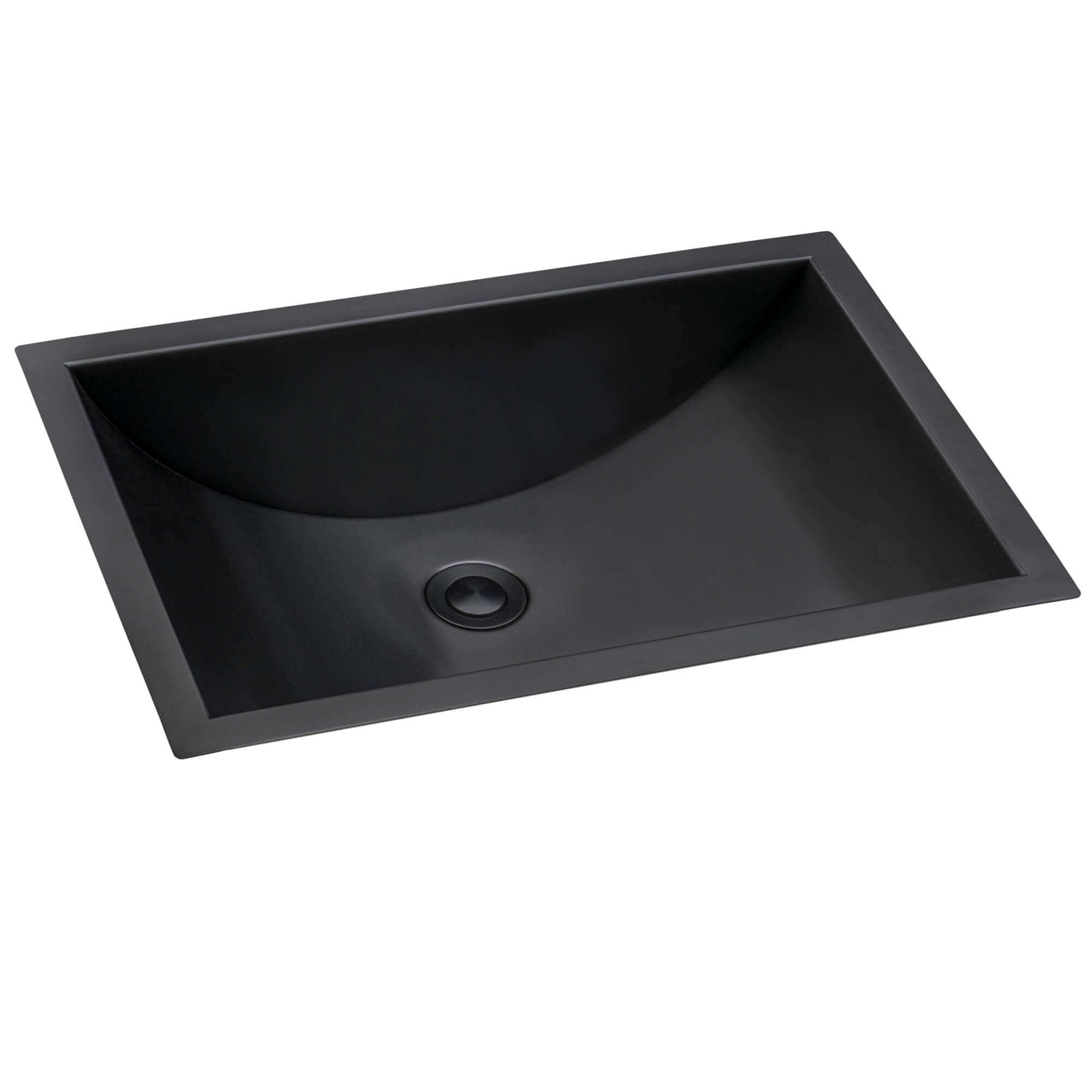 Alternate Image for Ruvati Ariaso 20" Rectangle Undermount Stainless Steel Bathroom Sink, Gunmetal Matte Black, 16 Gauge, RVH6110BL
