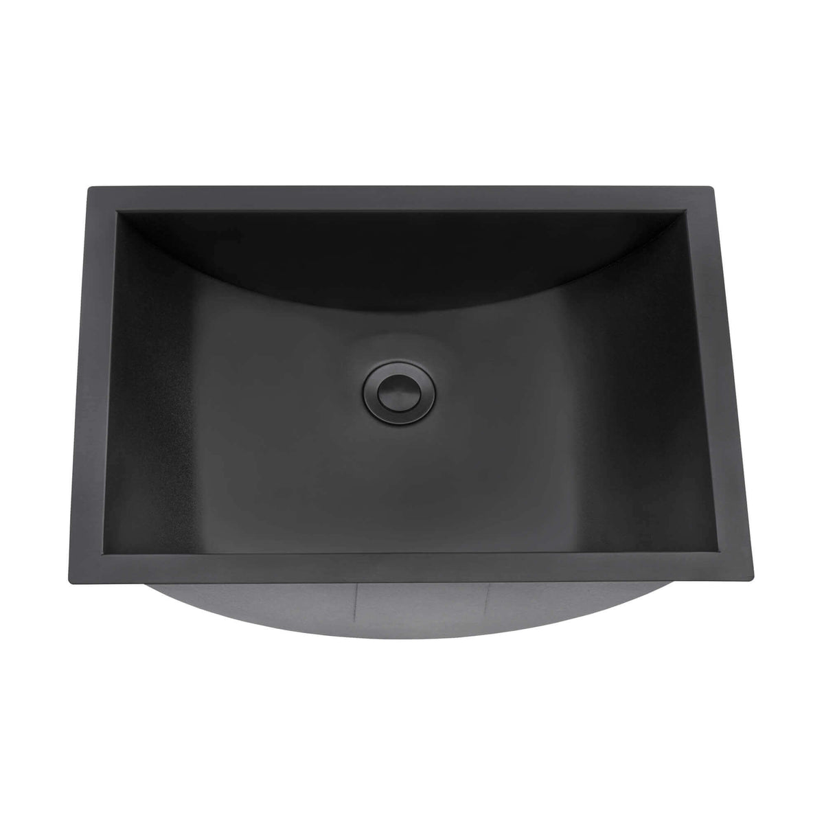 Alternate Image for Ruvati Ariaso 20" Rectangle Undermount Stainless Steel Bathroom Sink, Gunmetal Matte Black, 16 Gauge, RVH6110BL