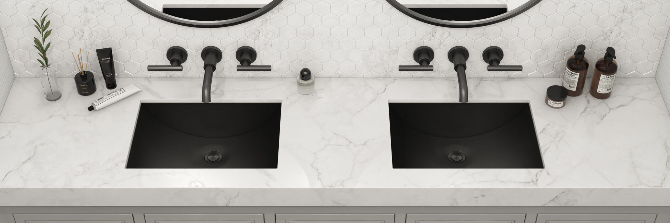 Alternate Image for Ruvati Ariaso 20" Rectangle Undermount Stainless Steel Bathroom Sink, Gunmetal Matte Black, 16 Gauge, RVH6110BL