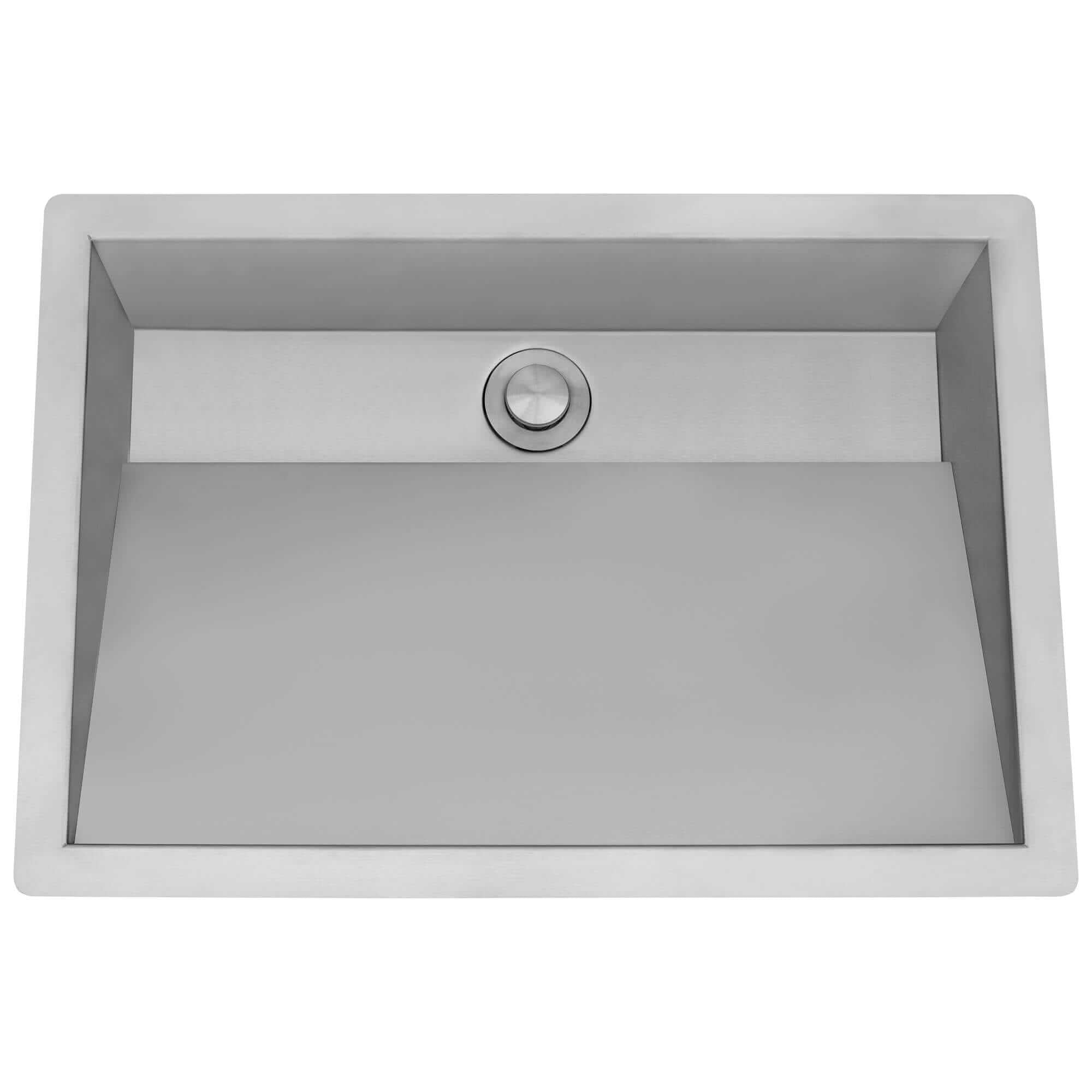 Alternate Image for Ruvati Cresta 20 x 14 inch Brushed Stainless Steel Undermount Ramp Bathroom Sink Stainless Steel, 16, RVH6140ST