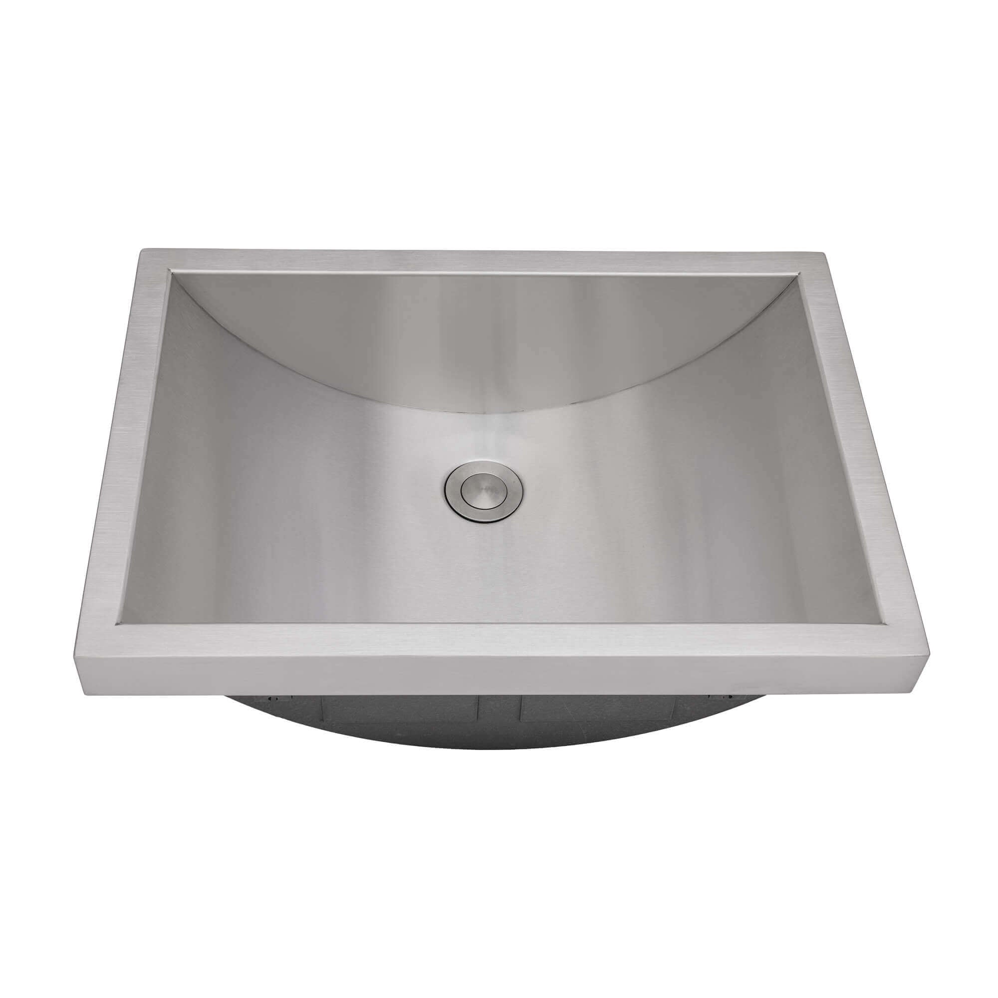Alternate Image for Ruvati Ariaso 20 x 14 inch Brushed Stainless Steel Rectangular Bathroom Sink Semi-Recessed- 16, RVH6211ST