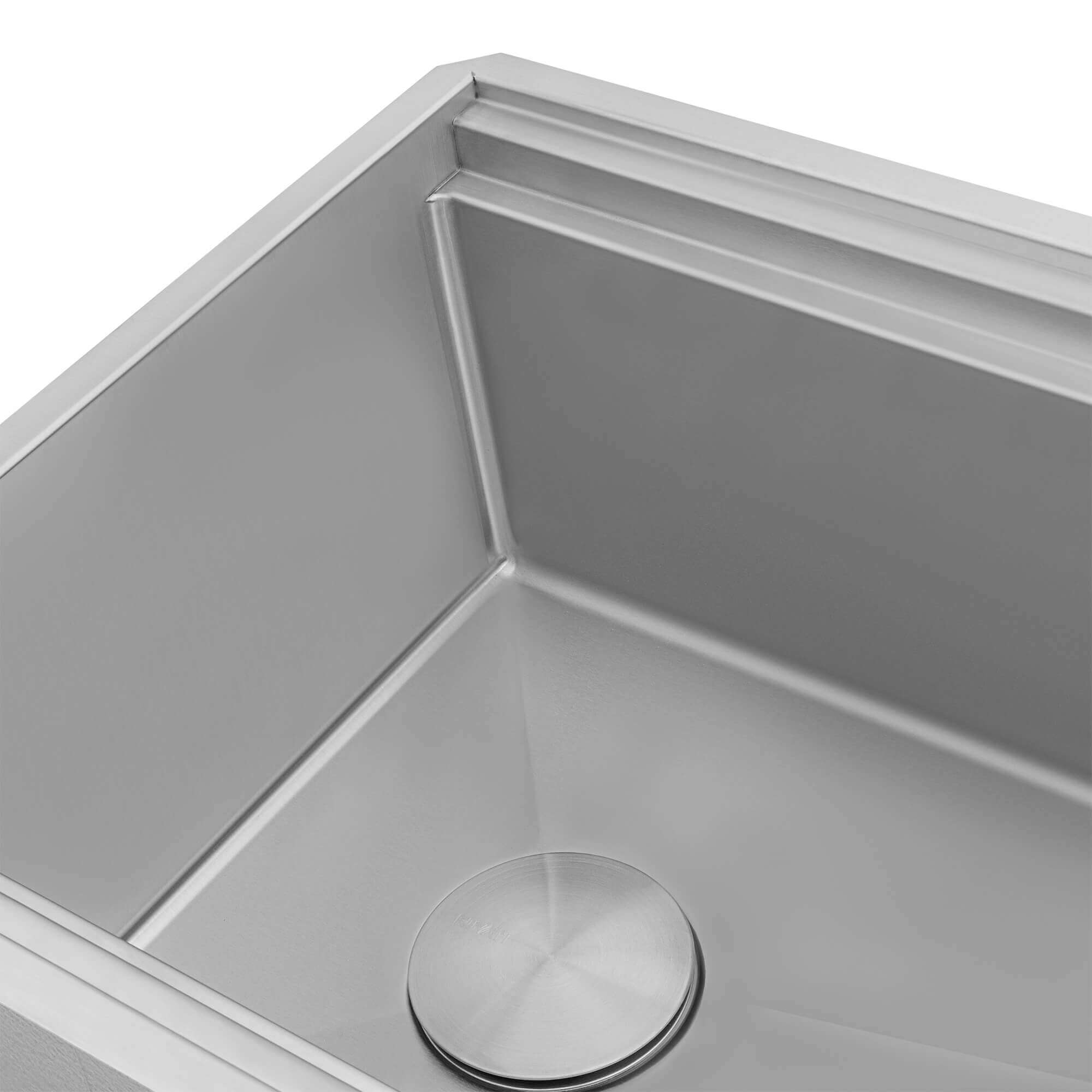 Alternate Image for Ruvati Dual-Tier Pro 33-inch Workstation Two-Tiered Double Ledge Kitchen Sink Undermount 16 Gauge Stainless Steel, 16, RVH6222ST