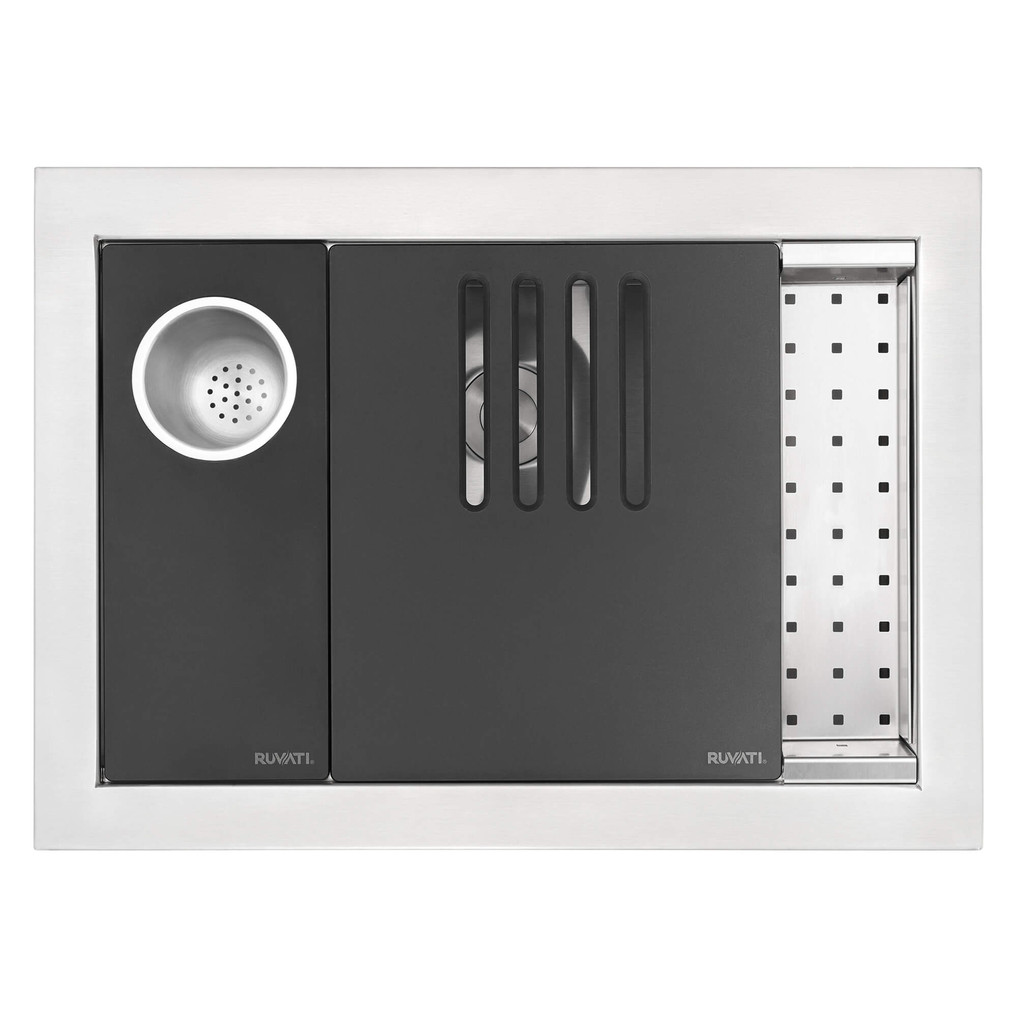 Ruvati Brenna 20" Rectangle Undermount Stainless Steel Workstation Bathroom Sink, RVH6521ST Product Image