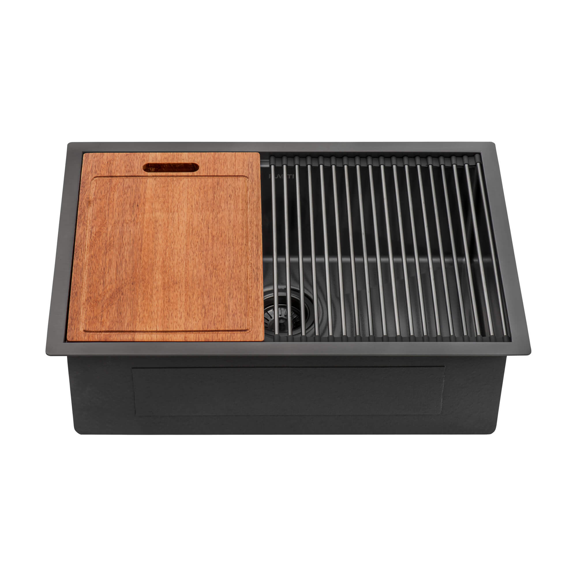 Alternate Image for Ruvati Giana 33" Undermount Stainless Steel Workstation Kitchen Sink, Gunmetal Matte Black, 16 Gauge, RVH6533BL