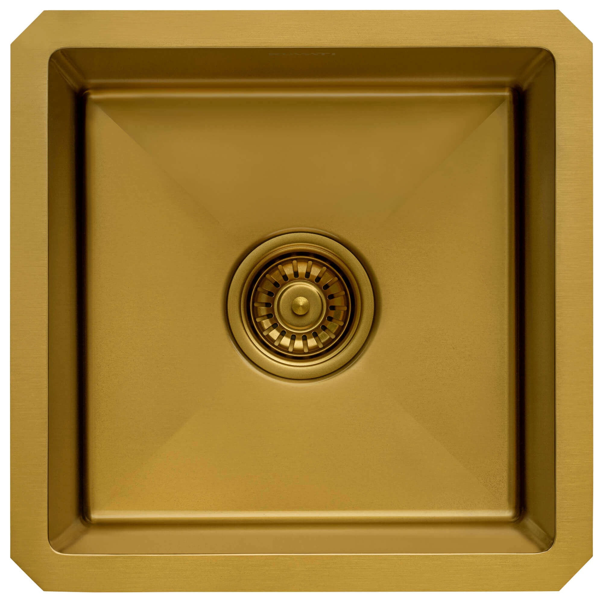 Alternate Image for Ruvati Terraza 15-inch Polished Brass Matte Gold Stainless Steel Undermount Bar Prep 16 Gauge Kitchen Sink, 16, Matte Gold Satin Brass, RVH7015GG