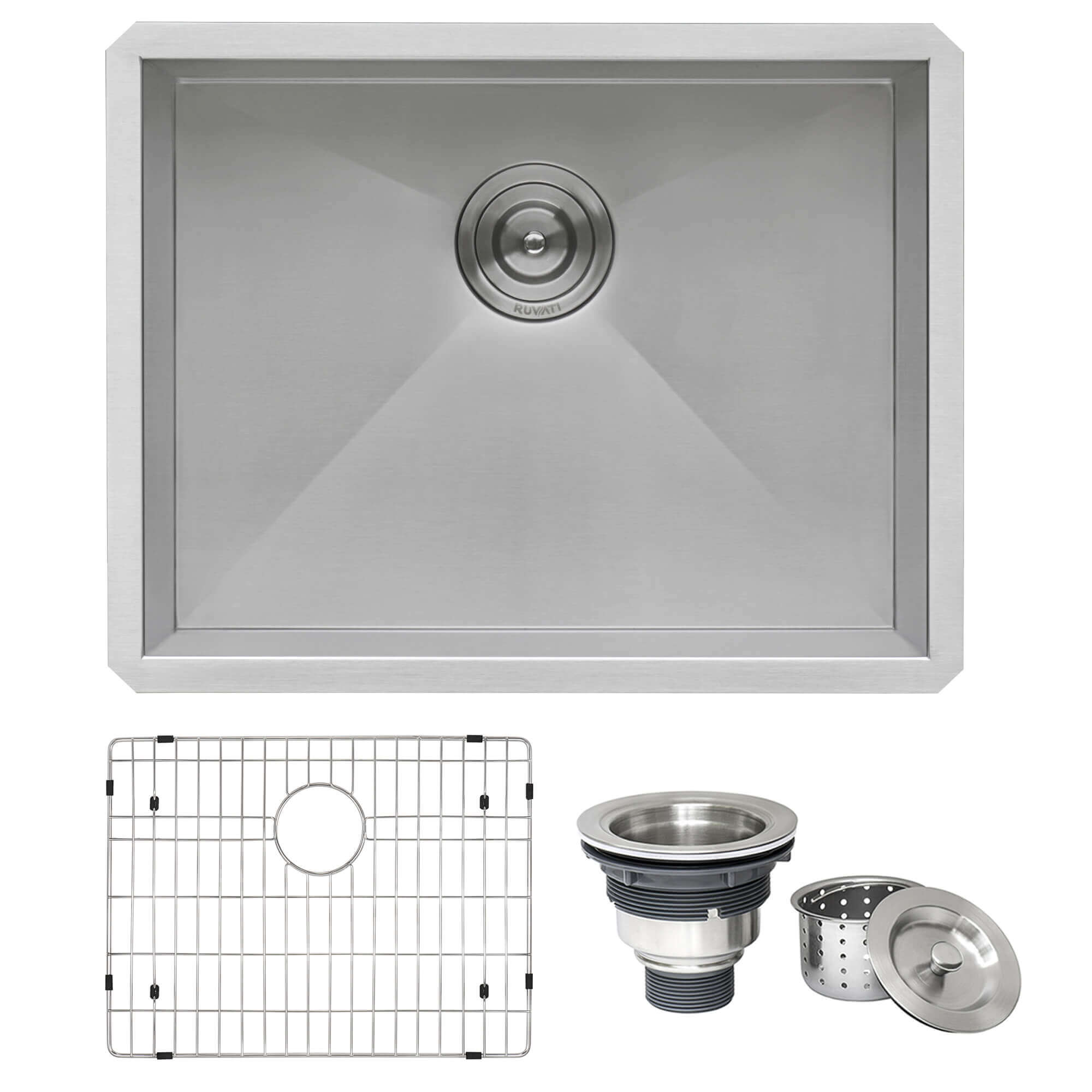 Alternate Image for Ruvati Nesta 23" Undermount Stainless Steel Kitchen Sink, 16 Gauge, Zero Radius, RVH7100