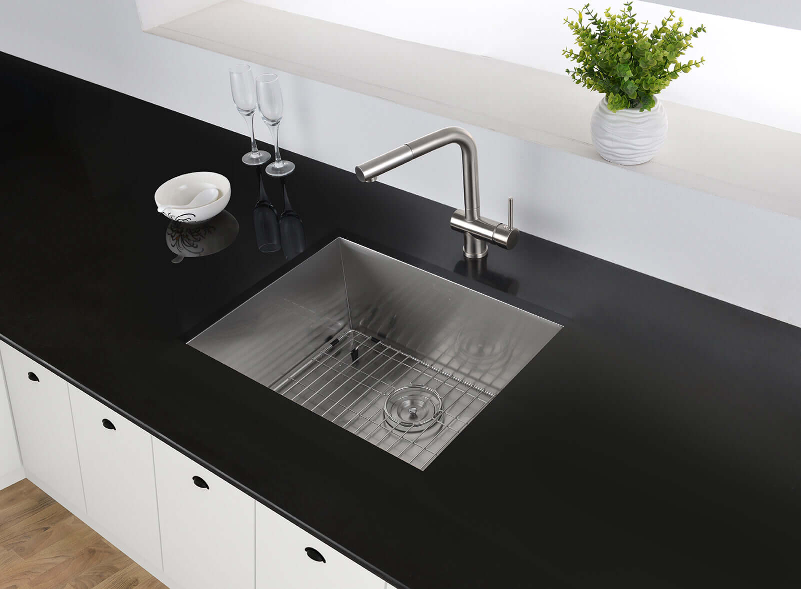 Alternate Image for Ruvati Nesta 23" Undermount Stainless Steel Kitchen Sink, 16 Gauge, Zero Radius, RVH7100
