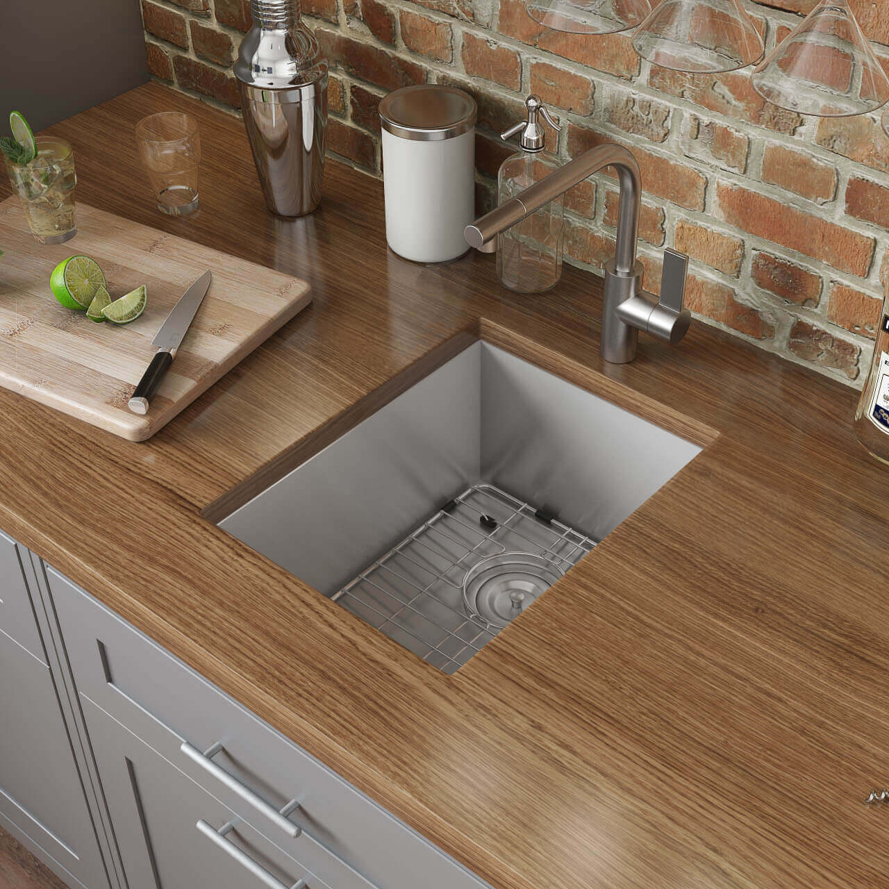 Alternate Image for Ruvati Nesta 14" Undermount Rectangle Stainless Steel Bar/Prep Sink, 16 Gauge, Zero Radius, RVH7110