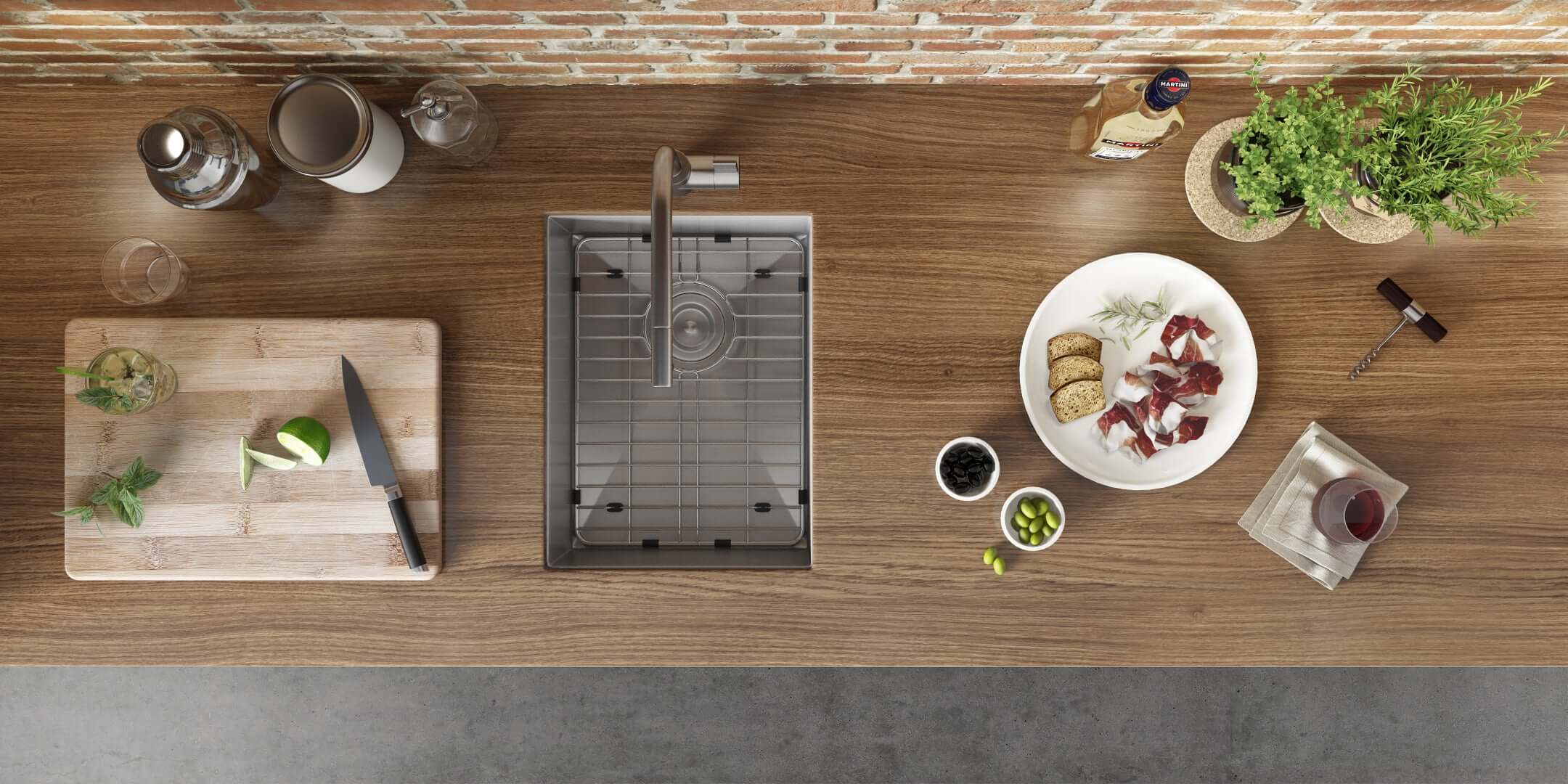 Alternate Image for Ruvati Nesta 14" Undermount Rectangle Stainless Steel Bar/Prep Sink, 16 Gauge, Zero Radius, RVH7110