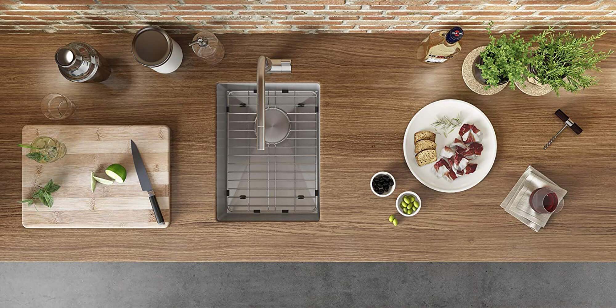 Alternate Image for Ruvati Gravena 16" Undermount Rectangle Stainless Steel Bar/Prep Sink, 16 Gauge, Rounded Corners, RVH7116