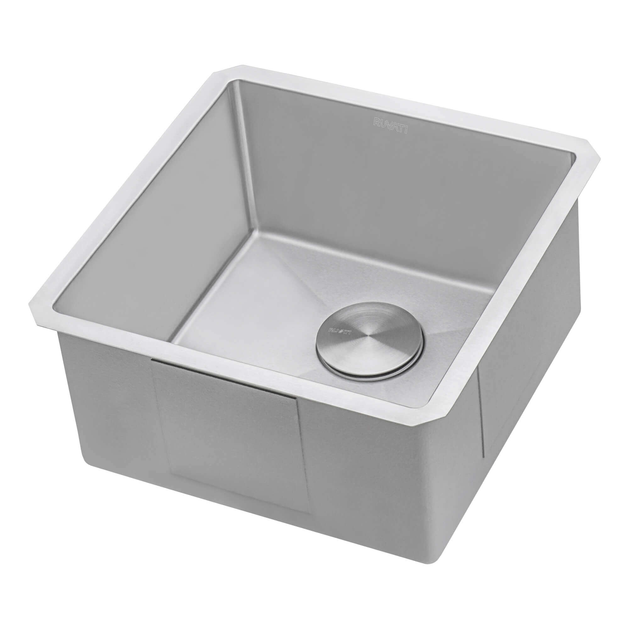 Alternate Image for Ruvati Gravena 18" Undermount Square Stainless Steel Bar/Prep Sink, 16 Gauge, Round Corners, RVH7118
